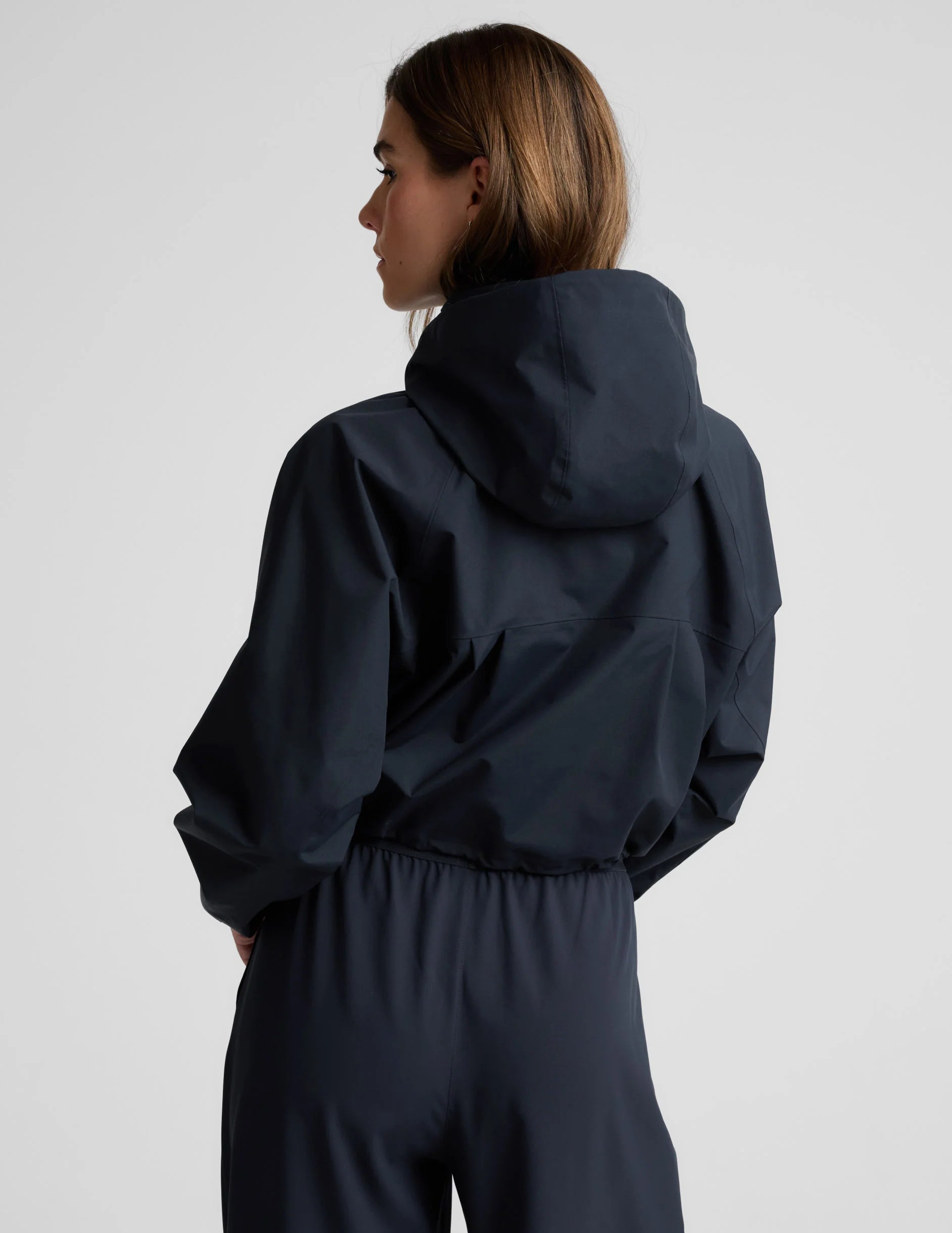 Rain or Shine Adjustable Hooded Jacket-Navy