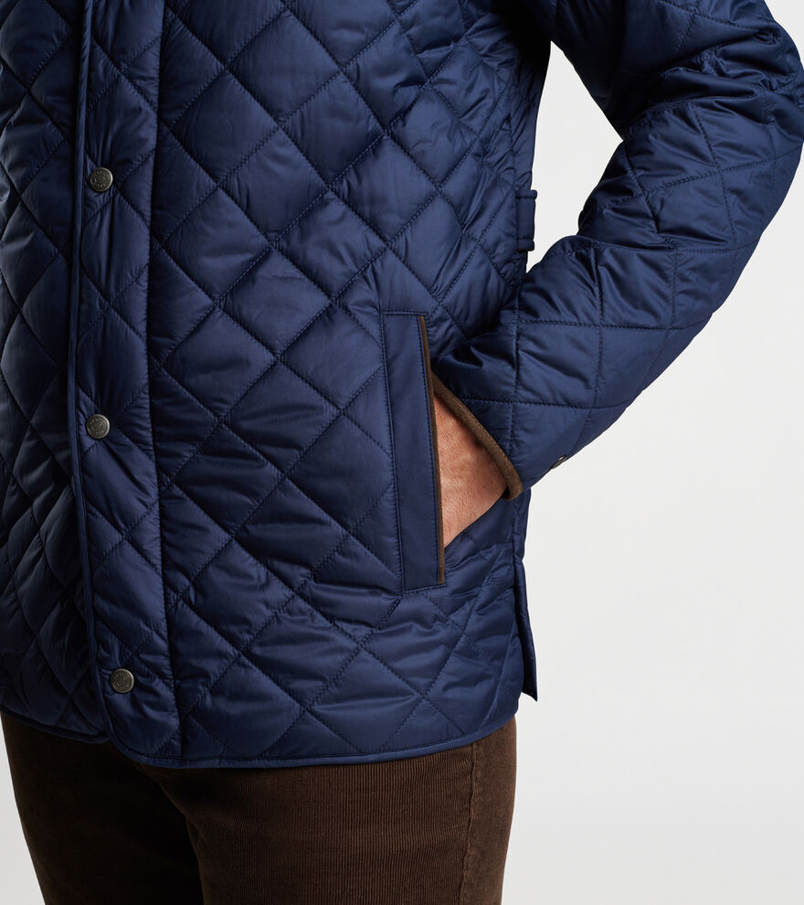 Suffolk Quilted Travel Coat - Navy
