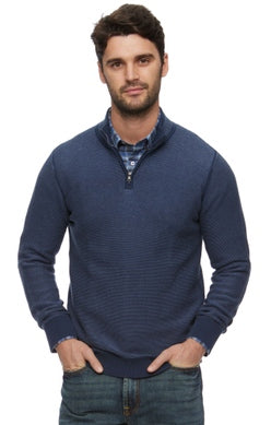 HUMPHREY MINI STRIPE QUARTER-ZIP - NAVY