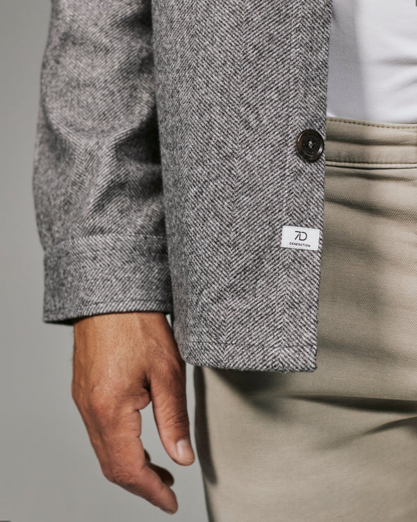 Generation Herringbone Shacket - Grey