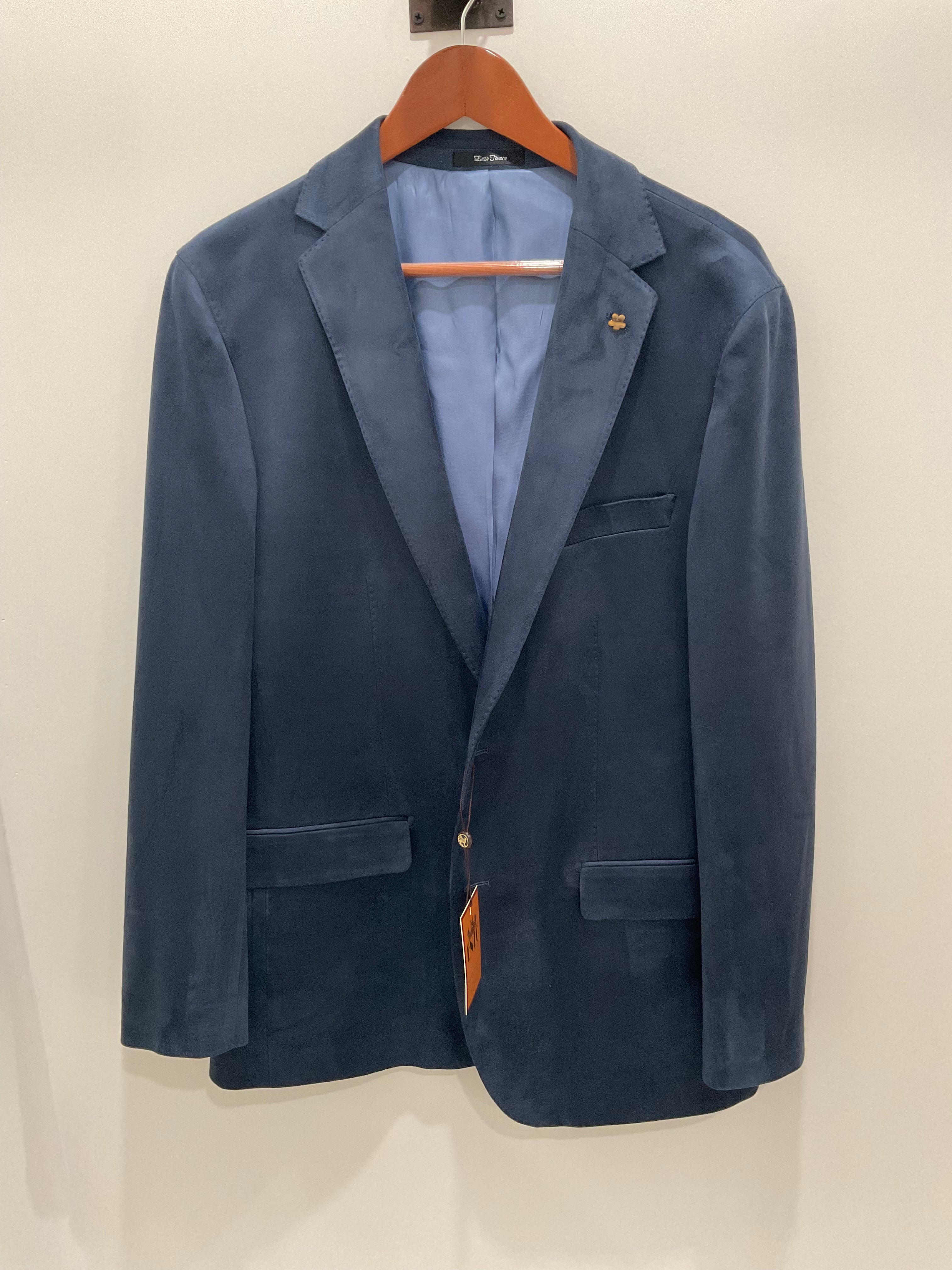 Enzo Tovare Suede Sport Coat - Ink Blue