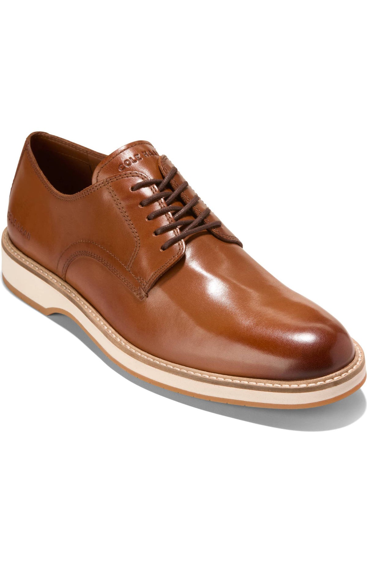 New Cole Haan Mens Go-To Plain Toe Oxford British Tan Leather Shoes Size 10 M Men main image 4
