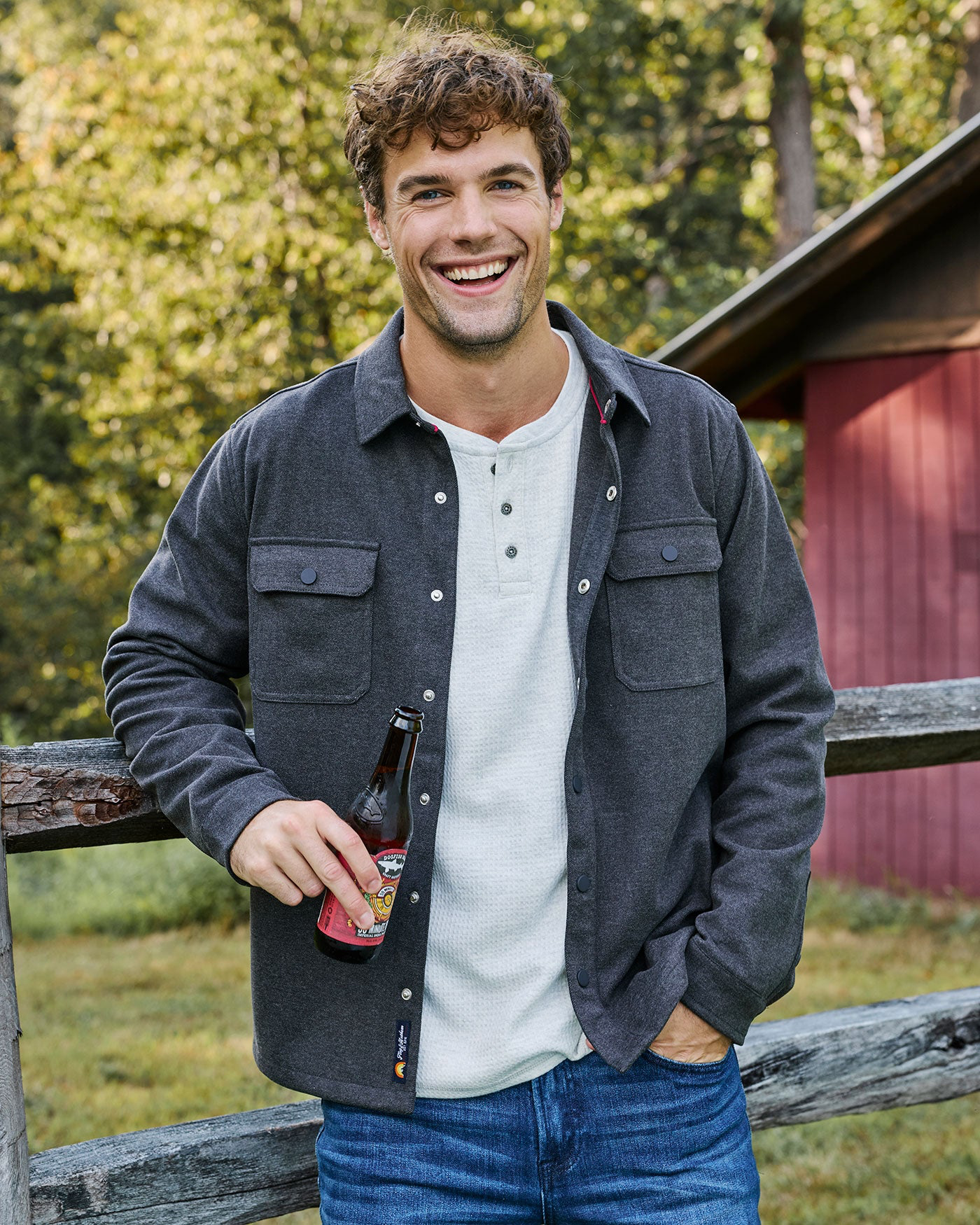 Chatsworth Soft Waffle Henley - Cream