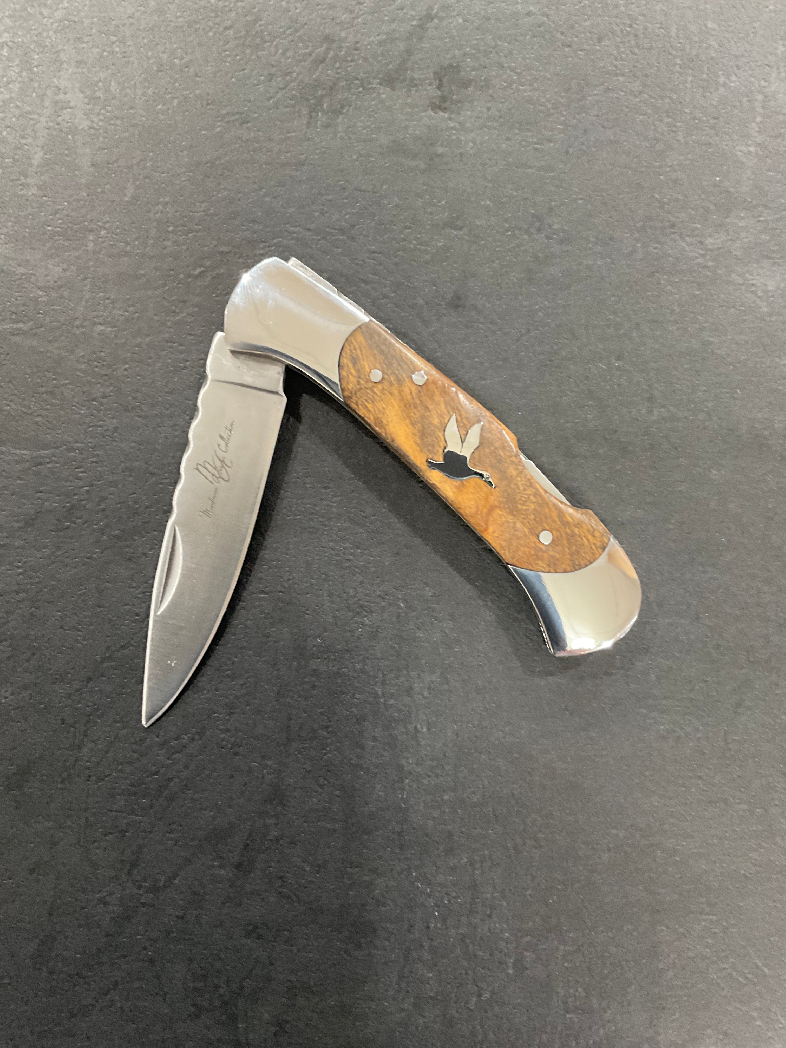 Hand Crafted Pocket Knife - Olive Mallard