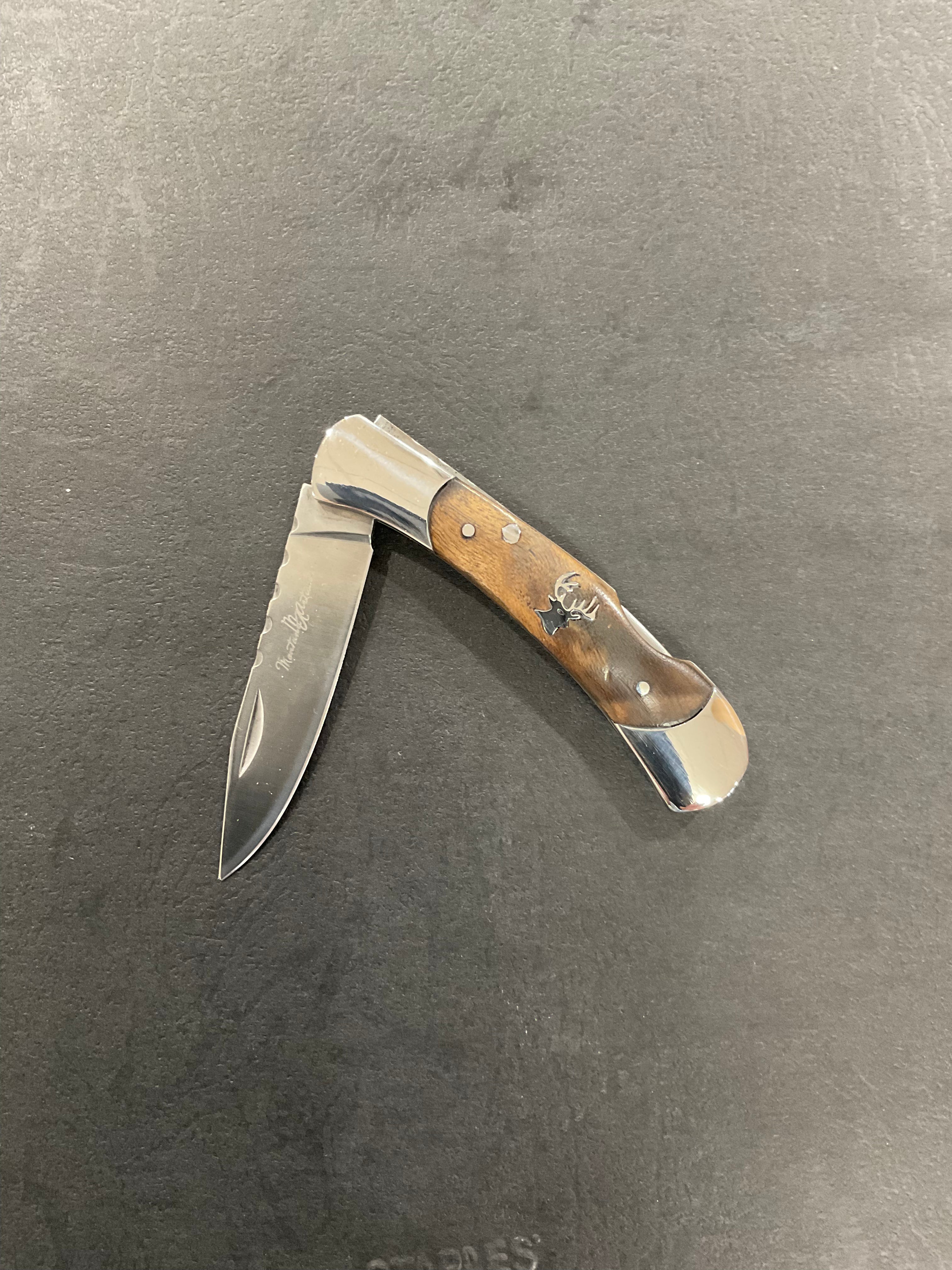 Hand Crafted Pocket Knife - Burl Walnut Buck