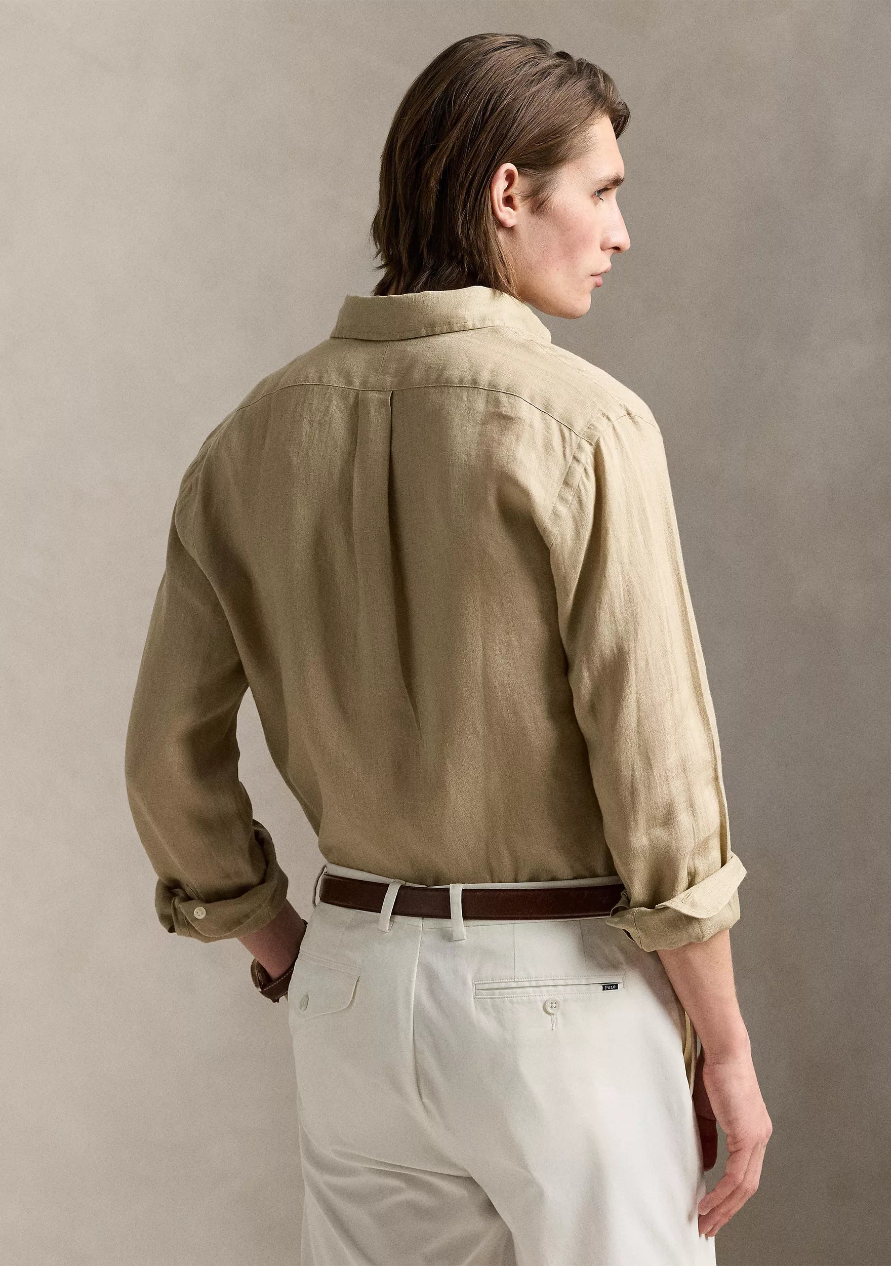 Piece Dyed Linen Shirt - Cafe Tan
