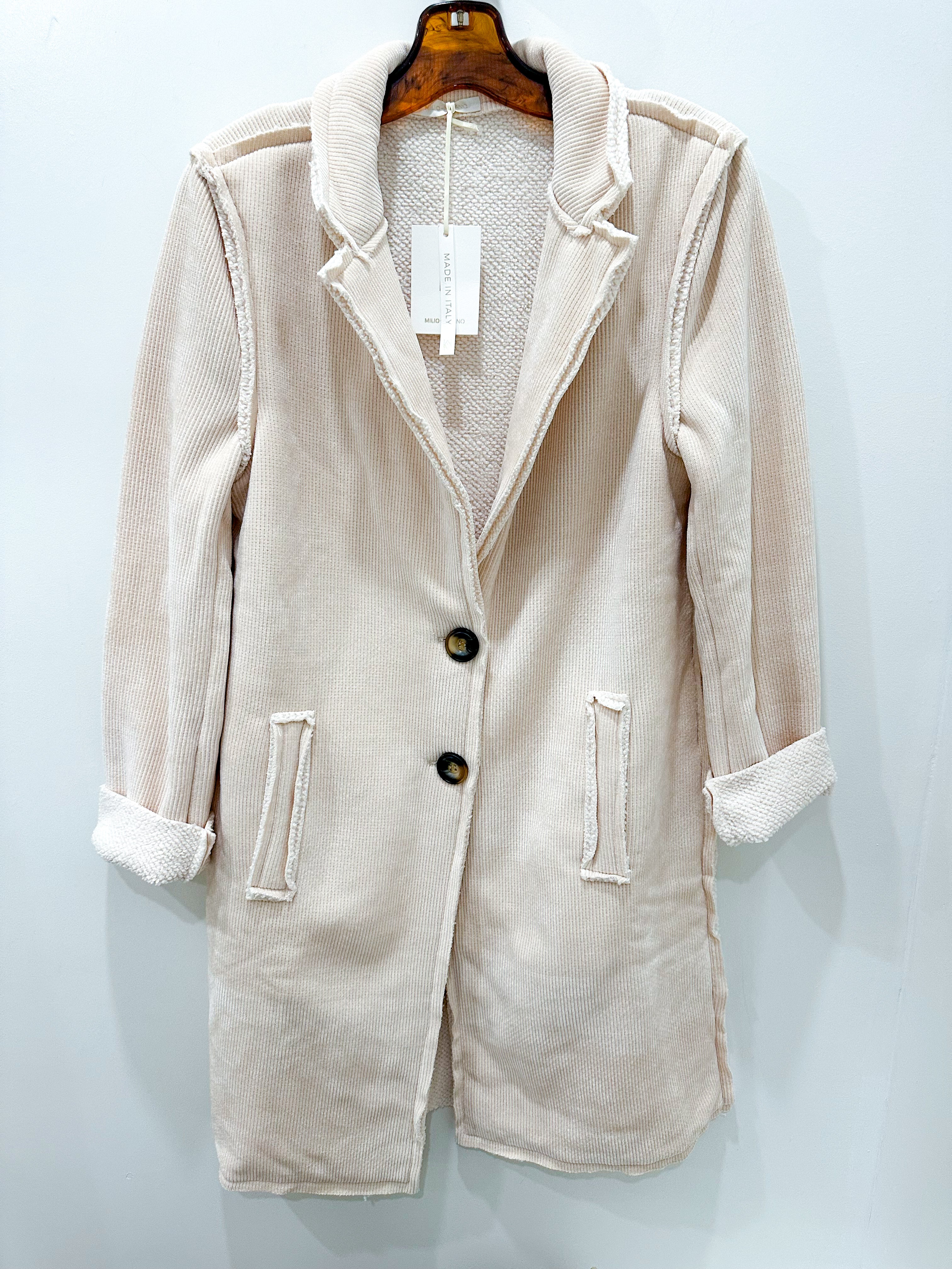Corduroy Cream Car Coat