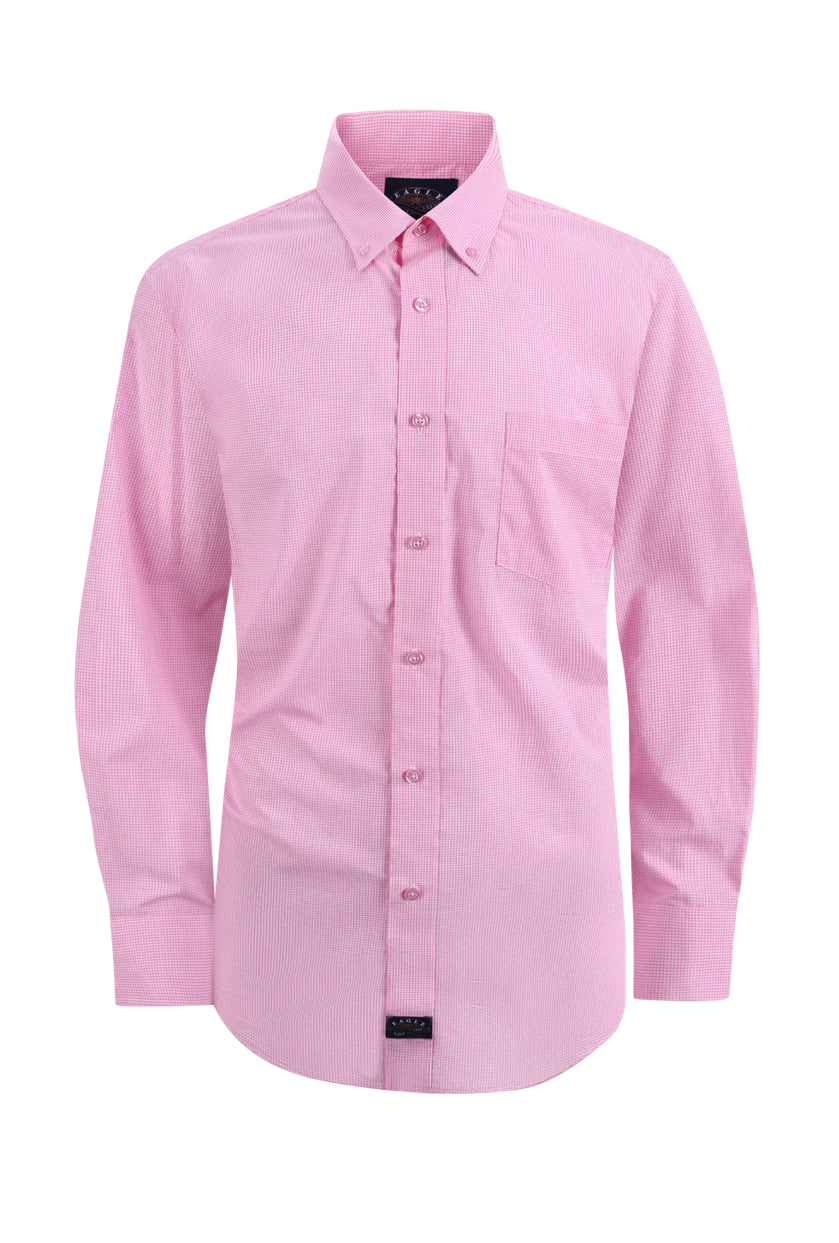 Eagle Stretch Neck Gingham Poplin in Pink