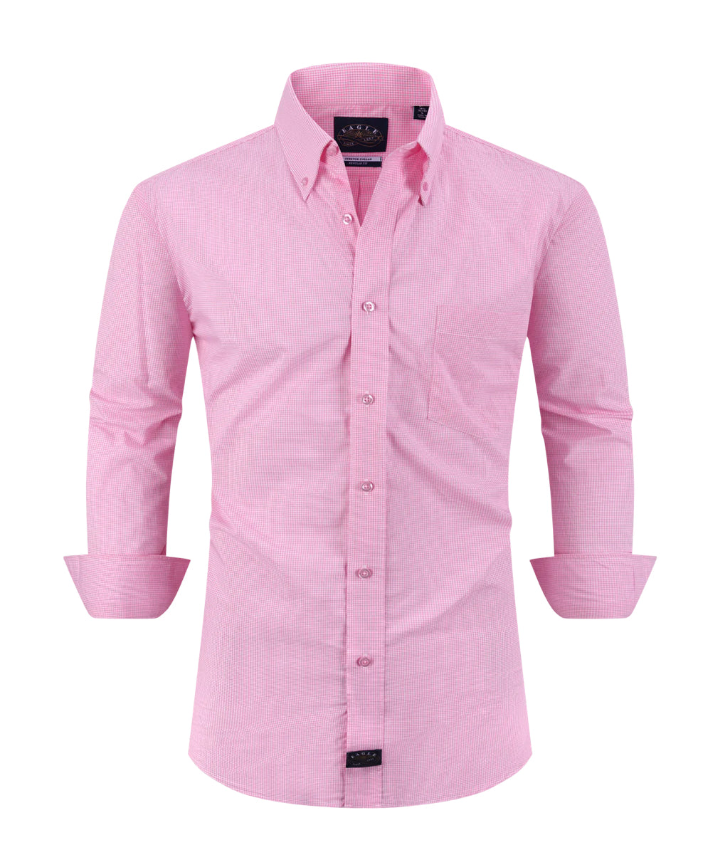 Eagle Stretch Neck Gingham Poplin in Pink
