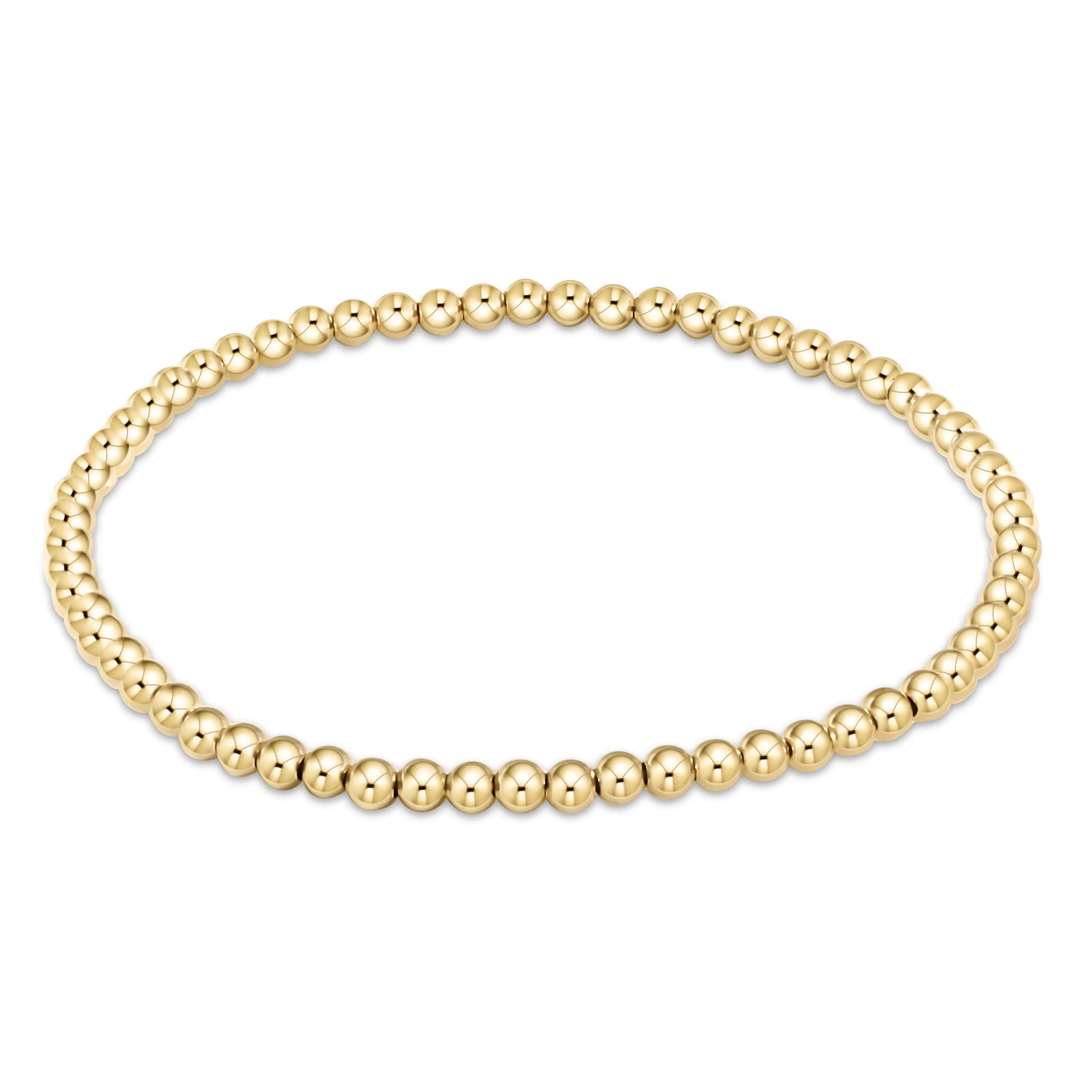 Classic Gold 3mm Beaded Bracelet-EN