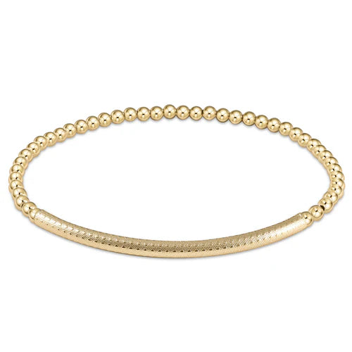 Xtends Classic Gold 3mm Bead Bracelet-Bliss Bar Textured-EN