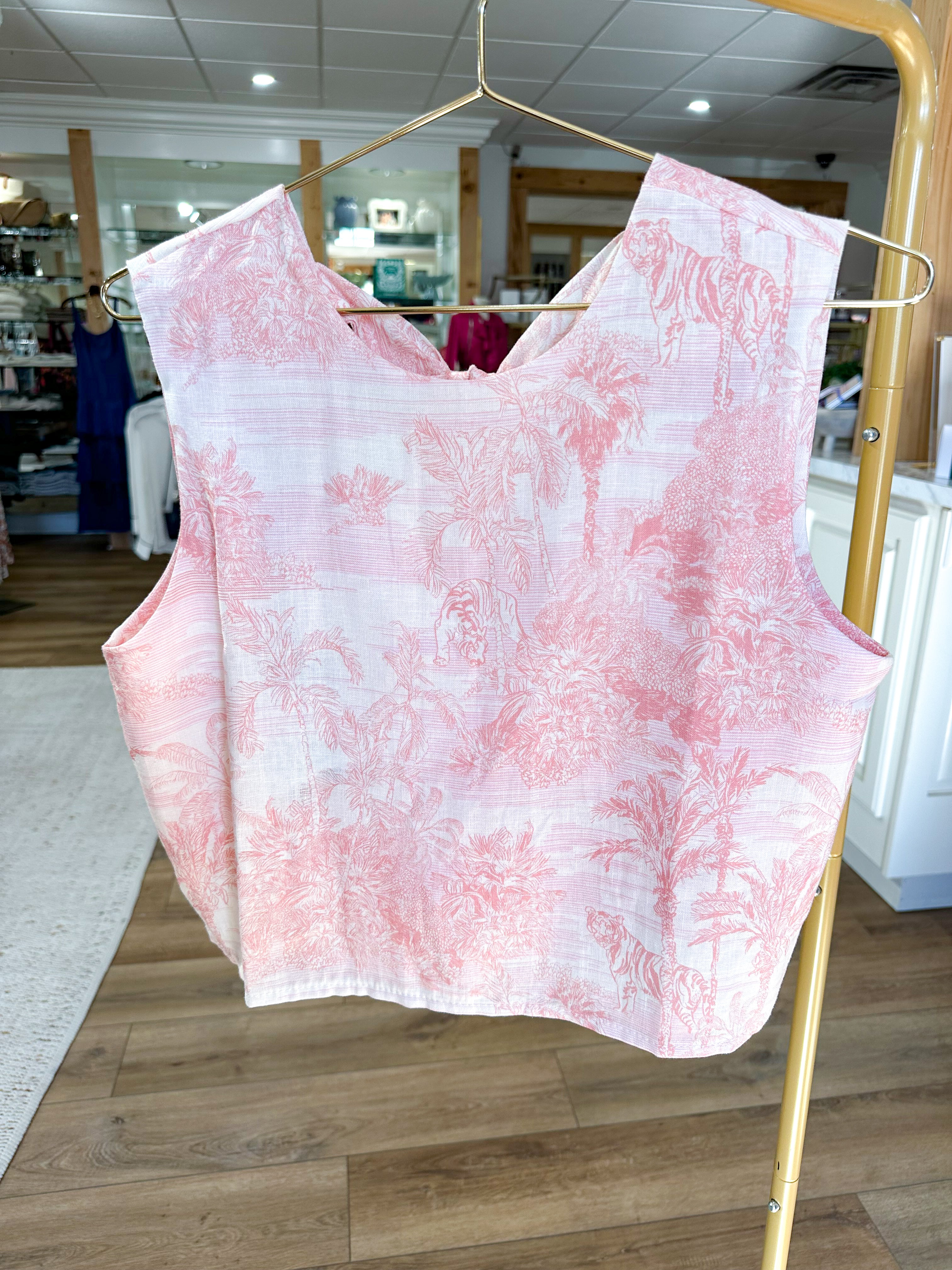 Island Back-Tie Top- Blush
