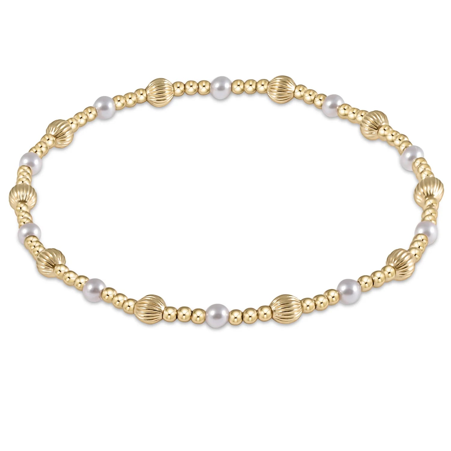 EN-Dignity Sincerity Pattern 4mm Bead Bracelet-Pearl