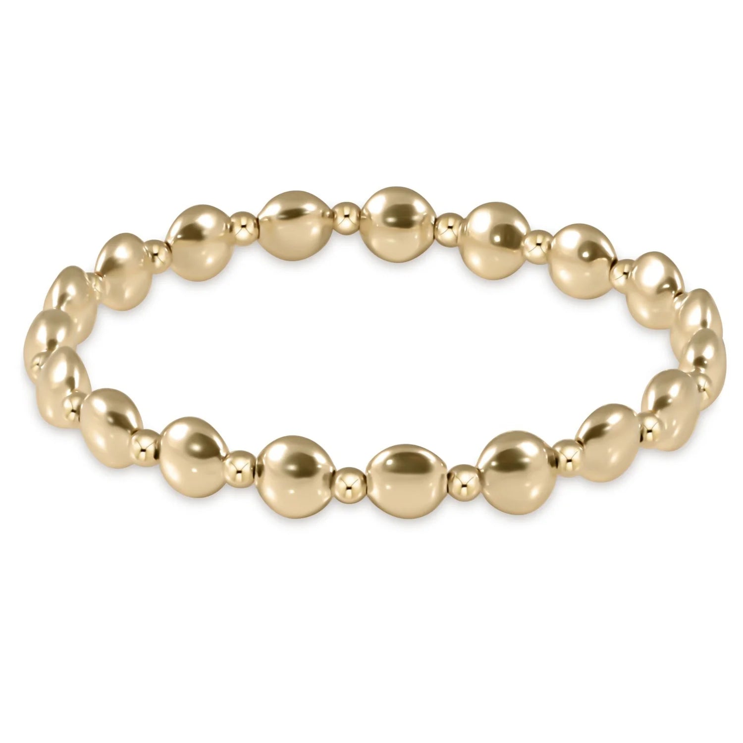 Honesty Gold Sincerity Pattern 6mm Bead Bracelet-EN