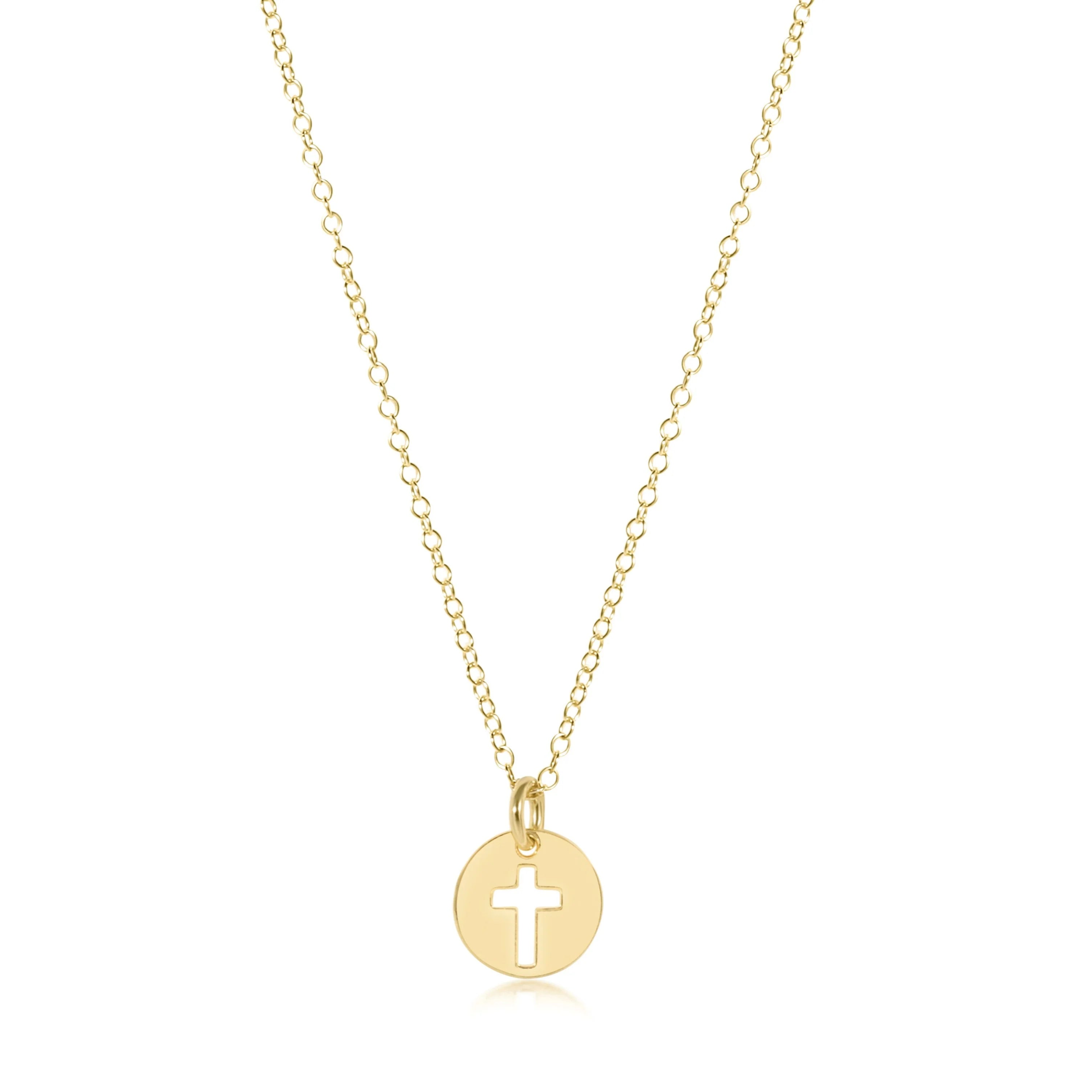 Blessed Small Gold Disc 16" Necklace-EN