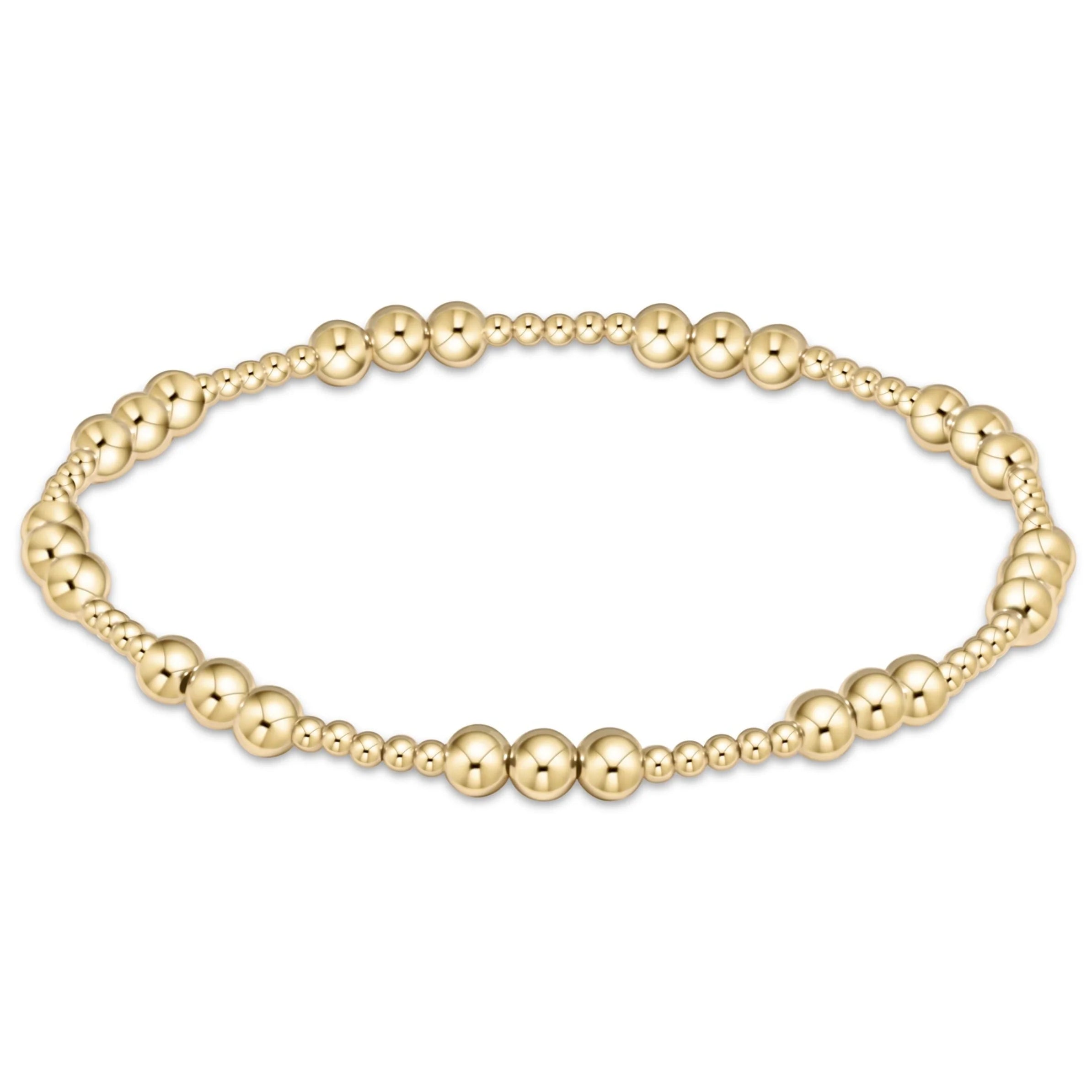 Classic Joy Pattern 4mm Gold Beaded Bracelet -EN