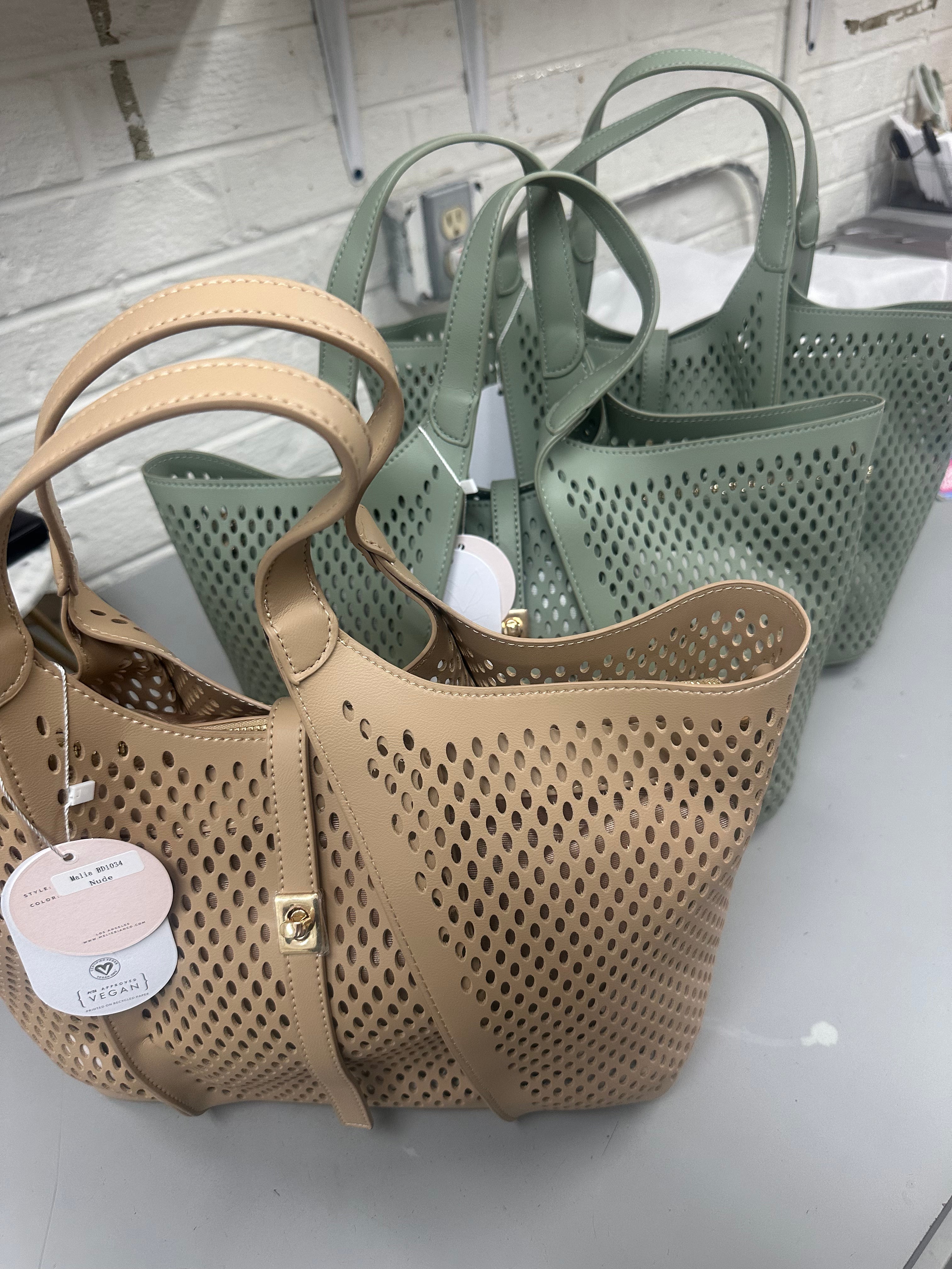 Malia Nude Laser Cut Tote Bag