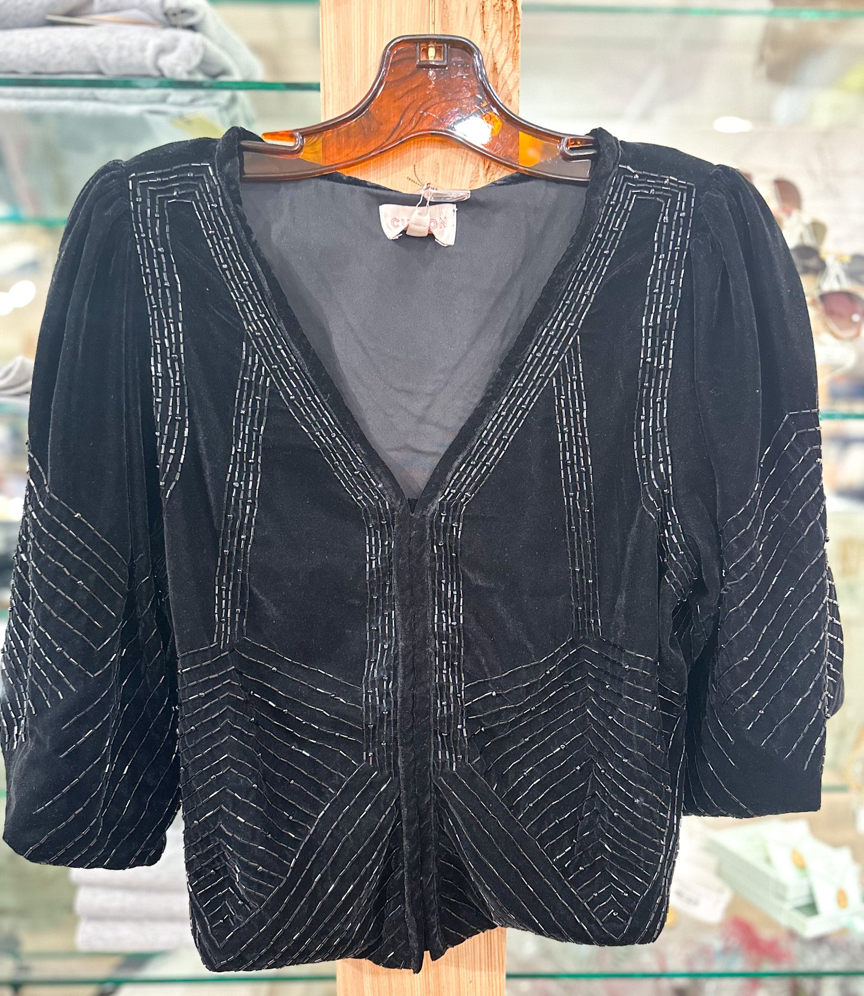 Alesa Beaded Velvet Top