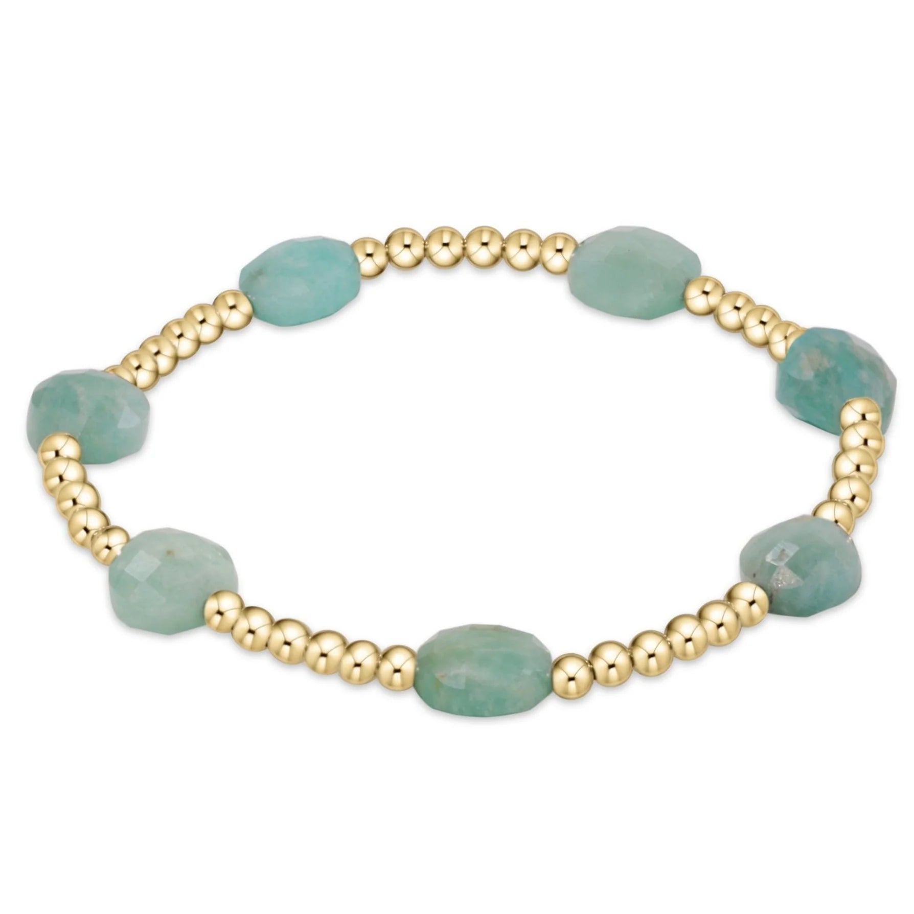 EN- Admire Gold 3mm Bead Standard Bracelet-Amazonite