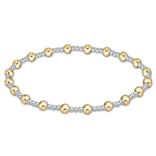 Classic Sincerity Pattern 4mm Bead Bracelet-Mixed Metal-EN