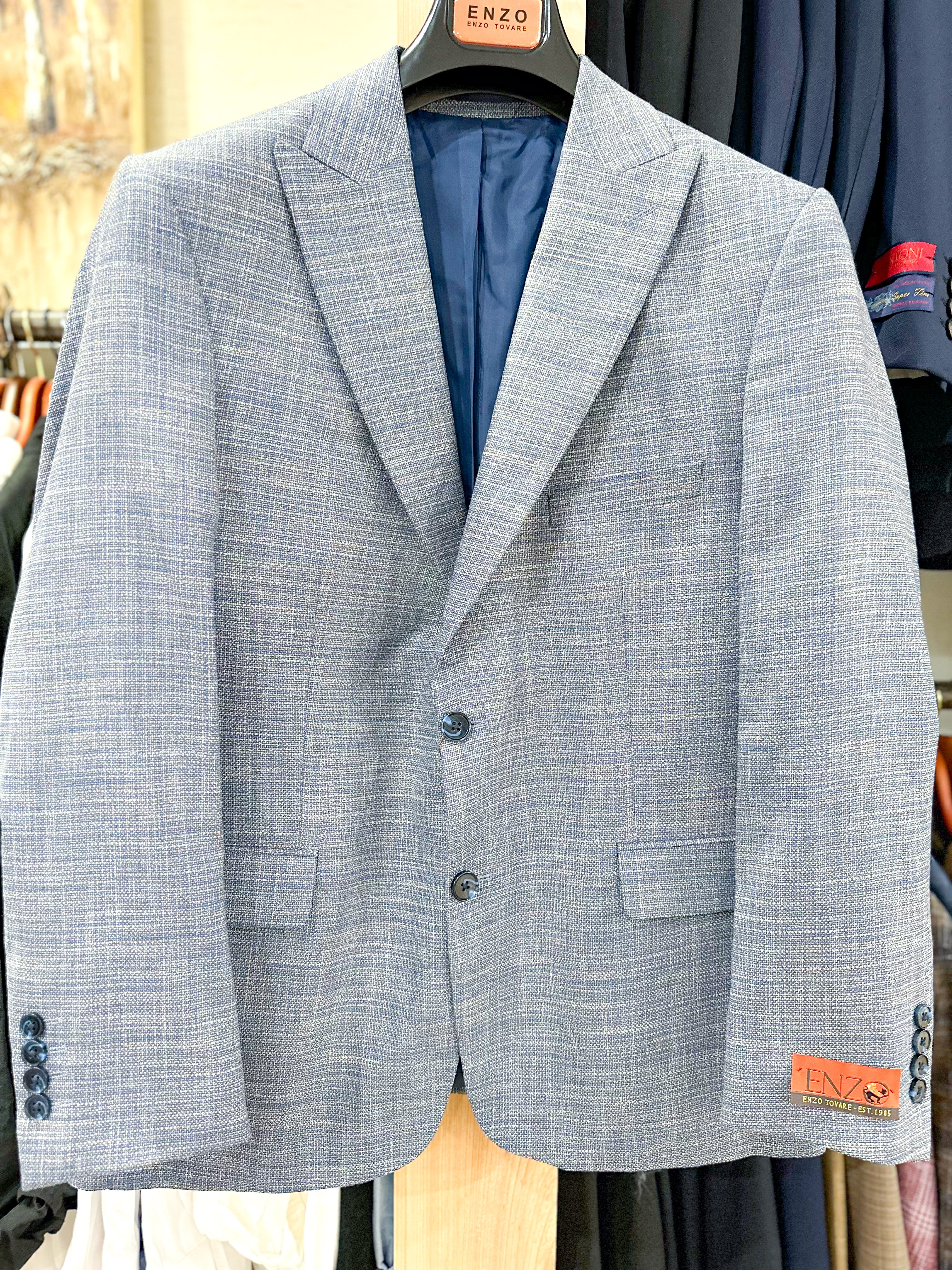 Enzo Tovare Sport Coat-Blue/Tan