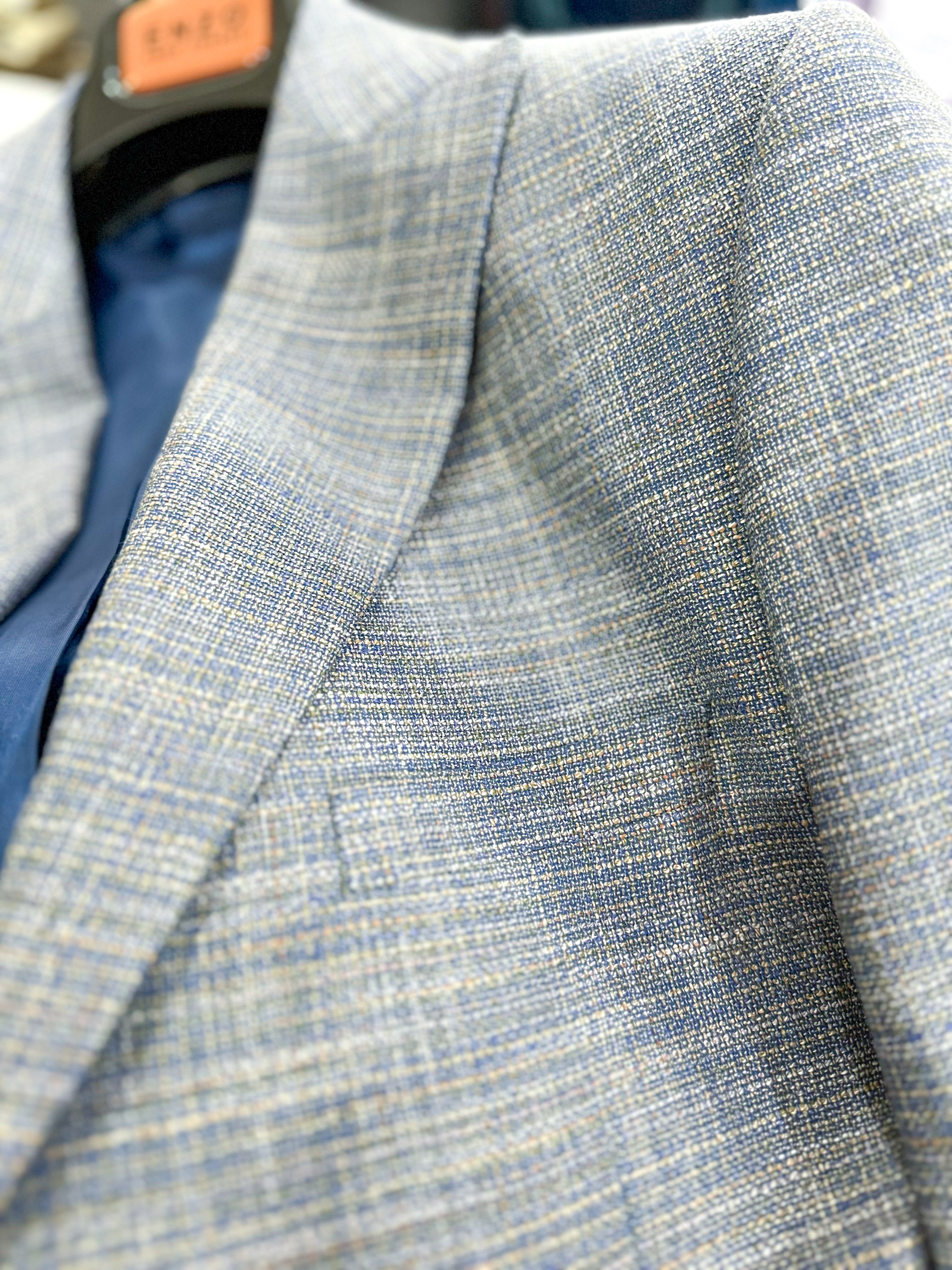 Enzo Tovare Sport Coat-Blue/Tan