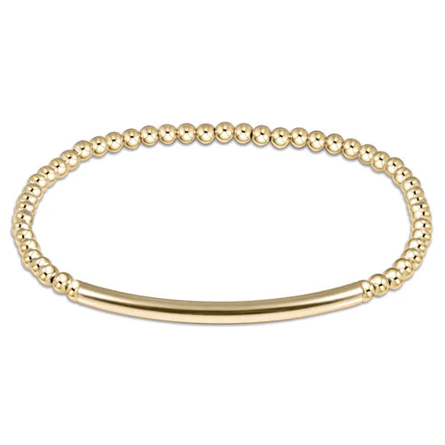 Bliss Bar Smooth Gold 3mm Bead Bracelet-EM