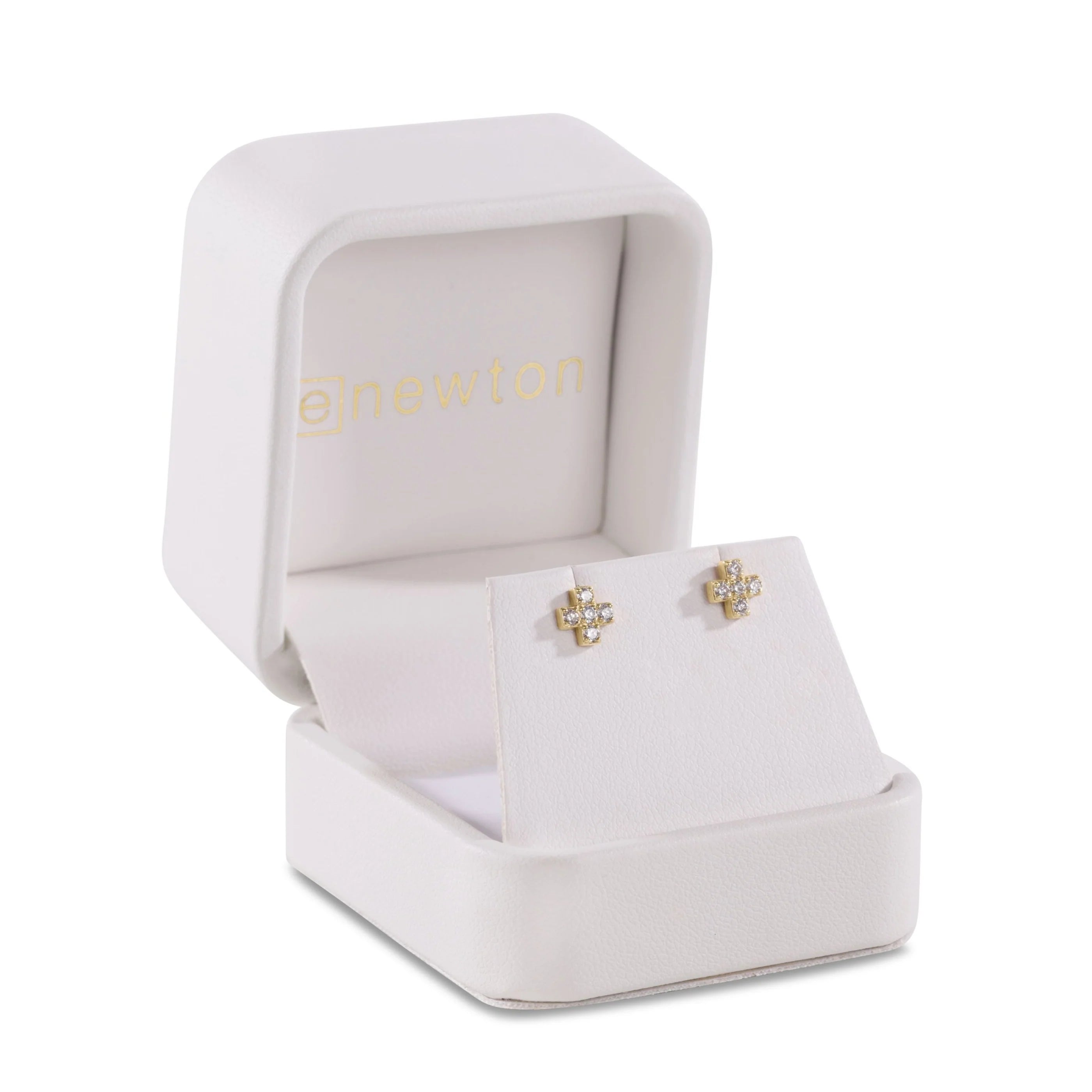 14 kt. Gold & Diamond Signature Cross Studs