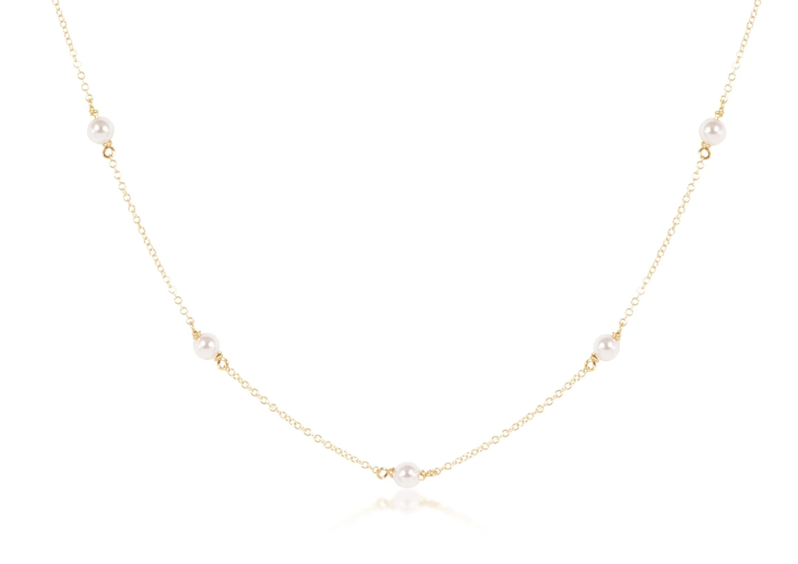 15" Choker Simplicity Chain 4mm Pearl-EN