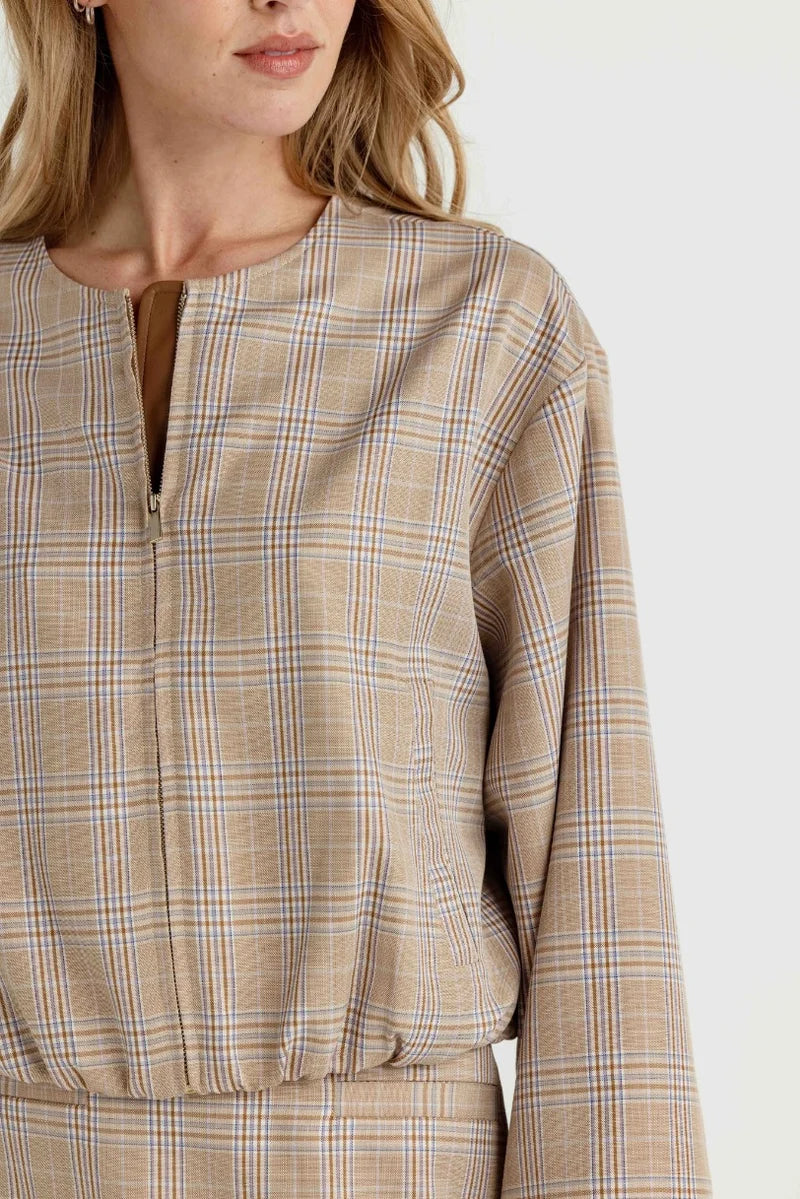 Iris Jacket-Heather Plaid