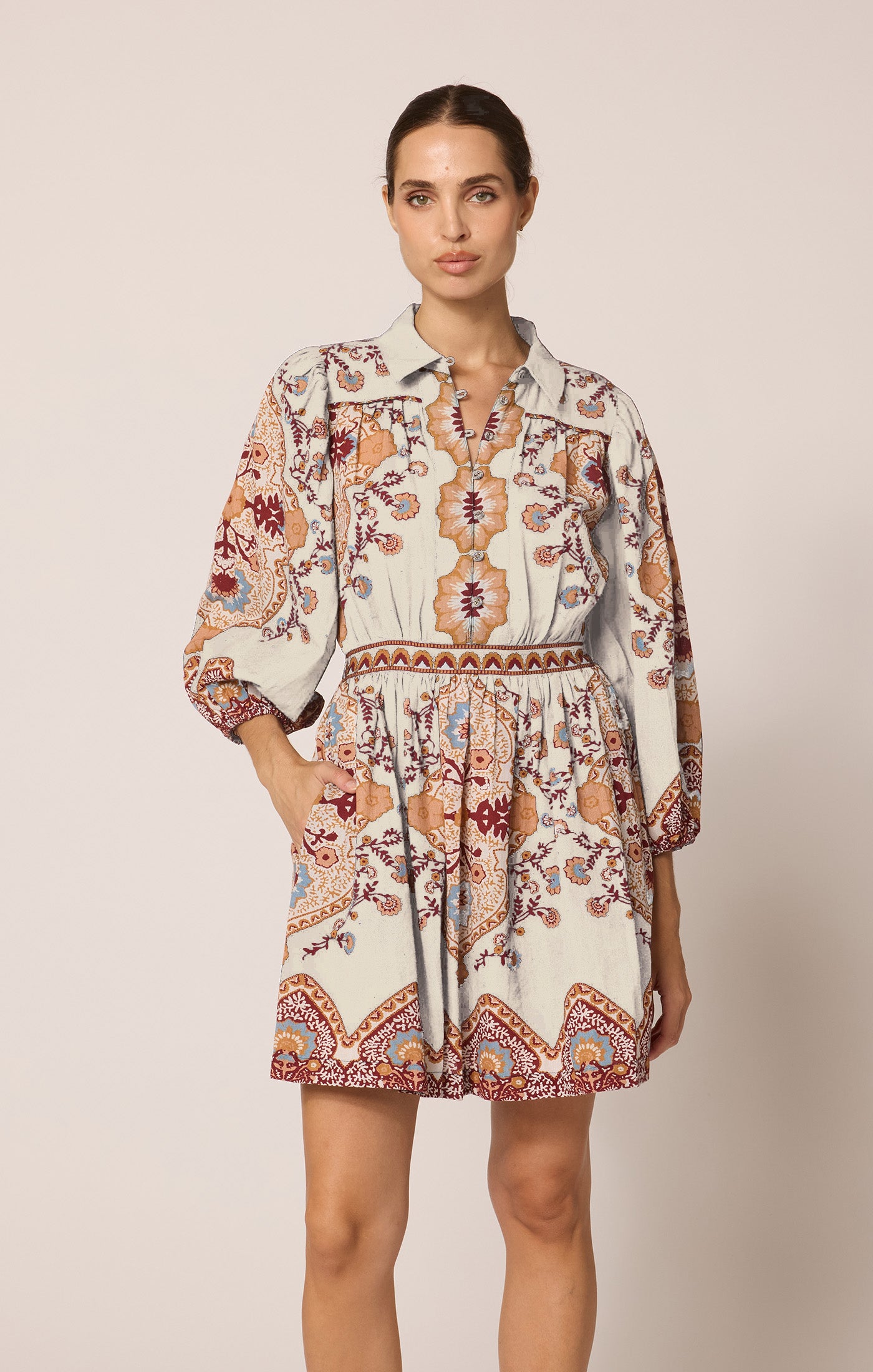cleobella leigh mini dress Cleobella Leigh Mini Dress, Ivory Multi / XS