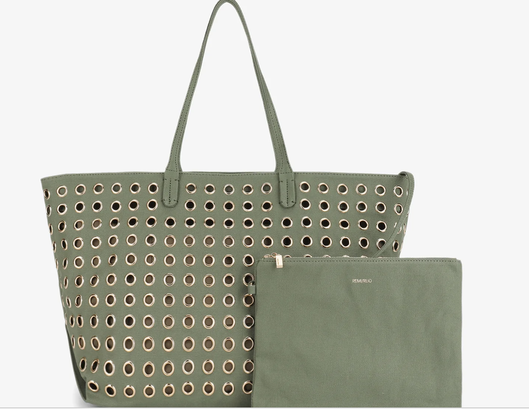 Oya Grommet Canvas Tote-Olive