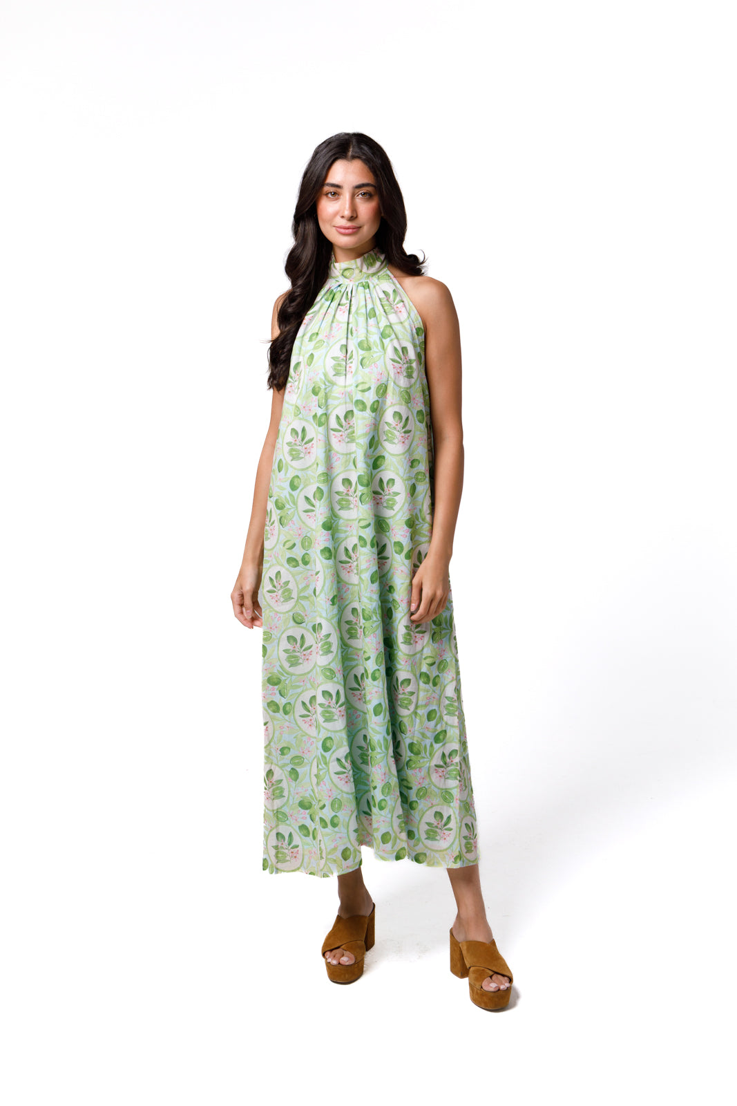 Blythe Dress-Key Limes in Blue