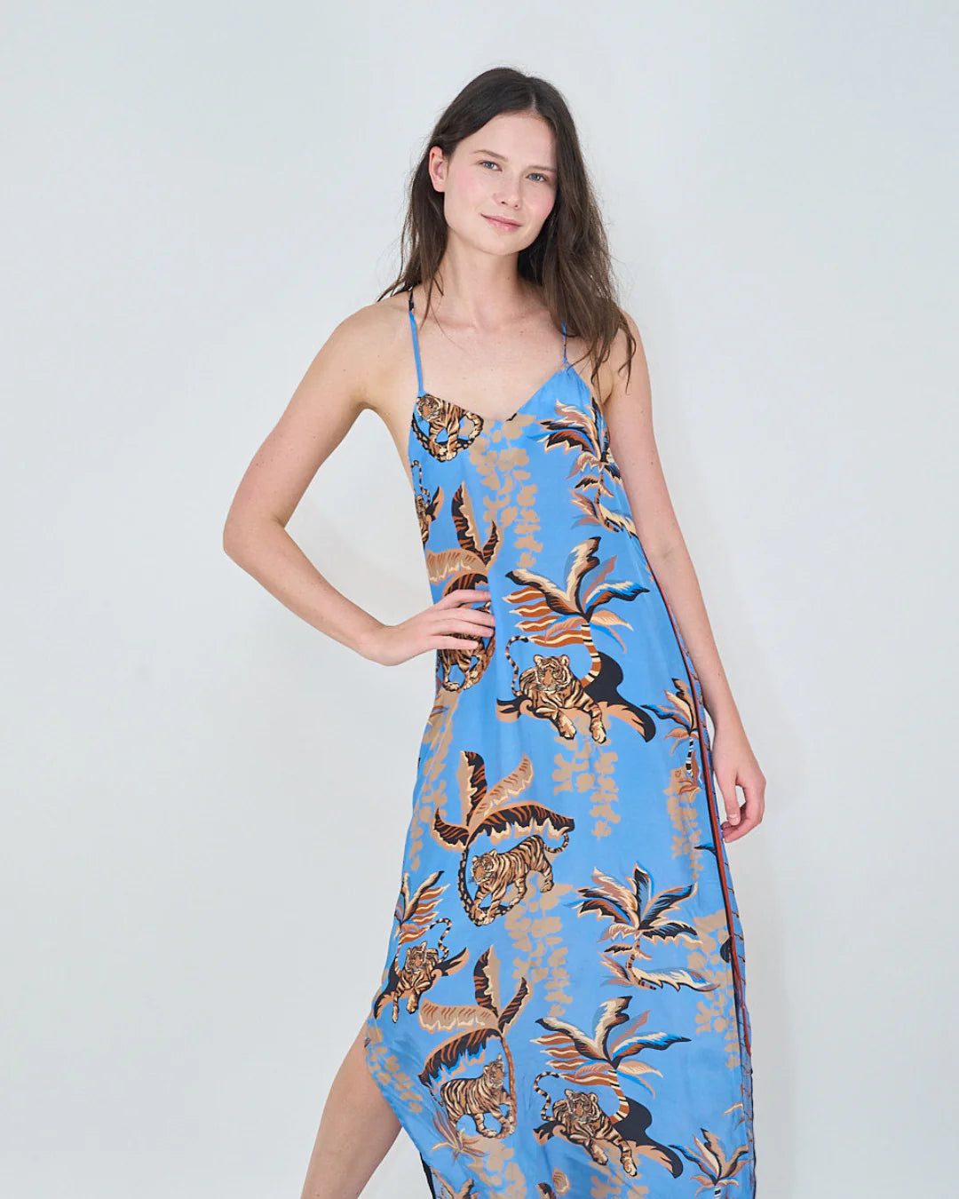Bali Tiger Ocean Silk Dress