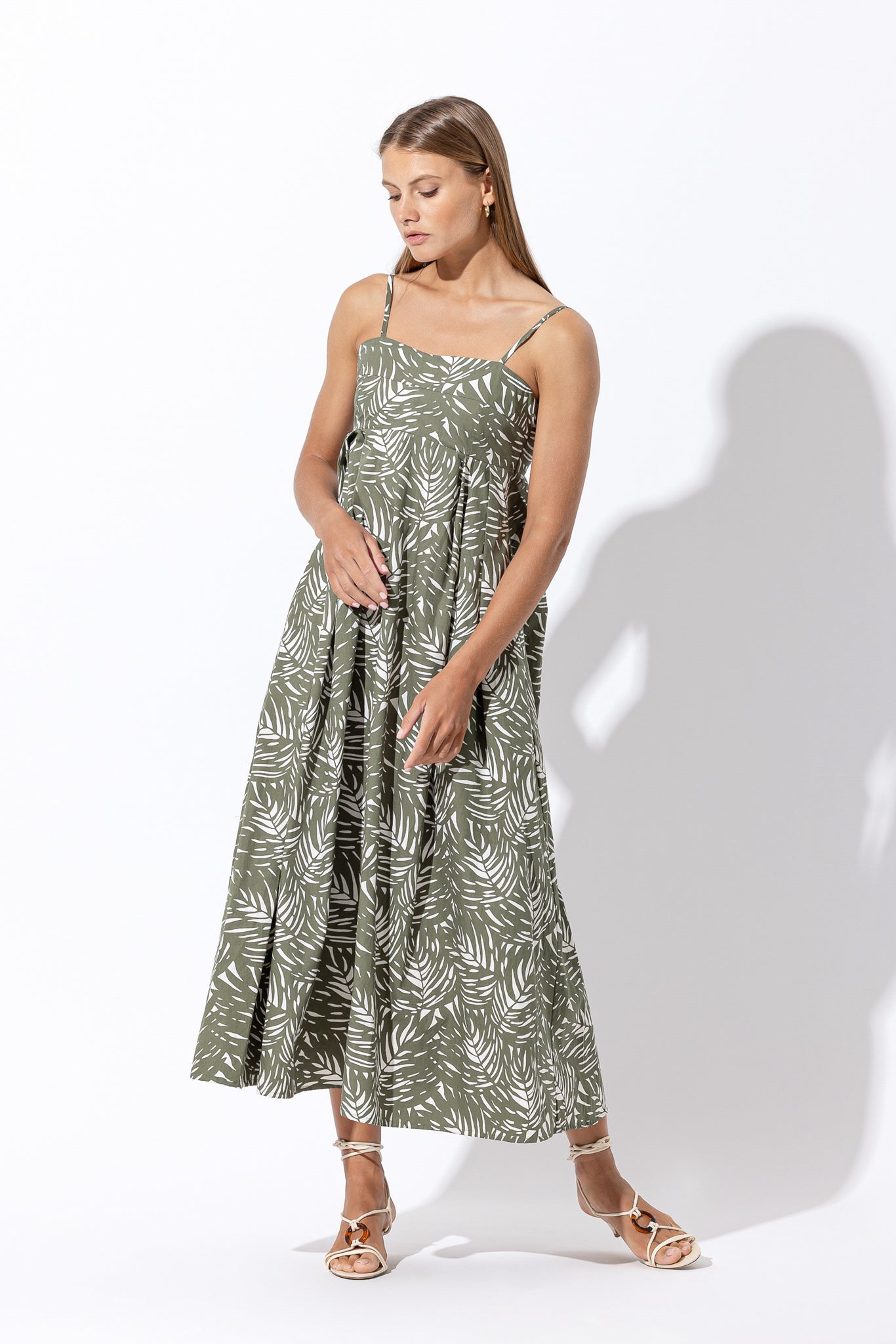 Empire Poplin Midi Dress-Neve