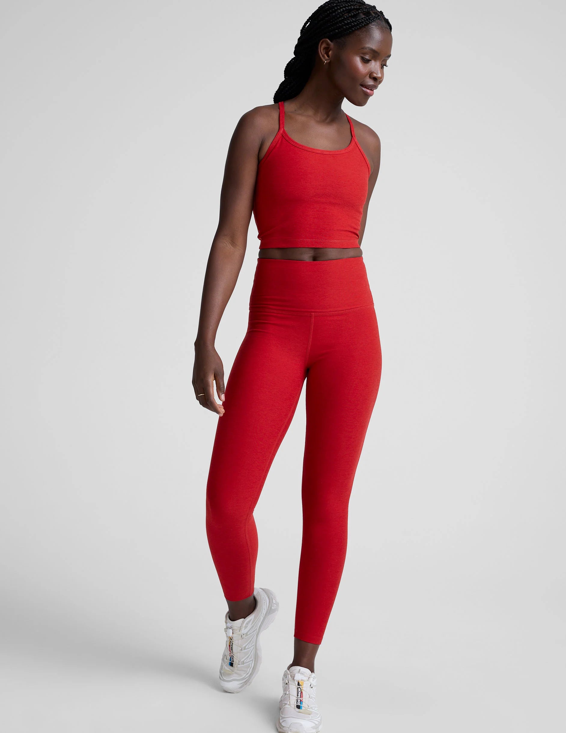 Spacedye Caught in the Midi Legging-Holly Red