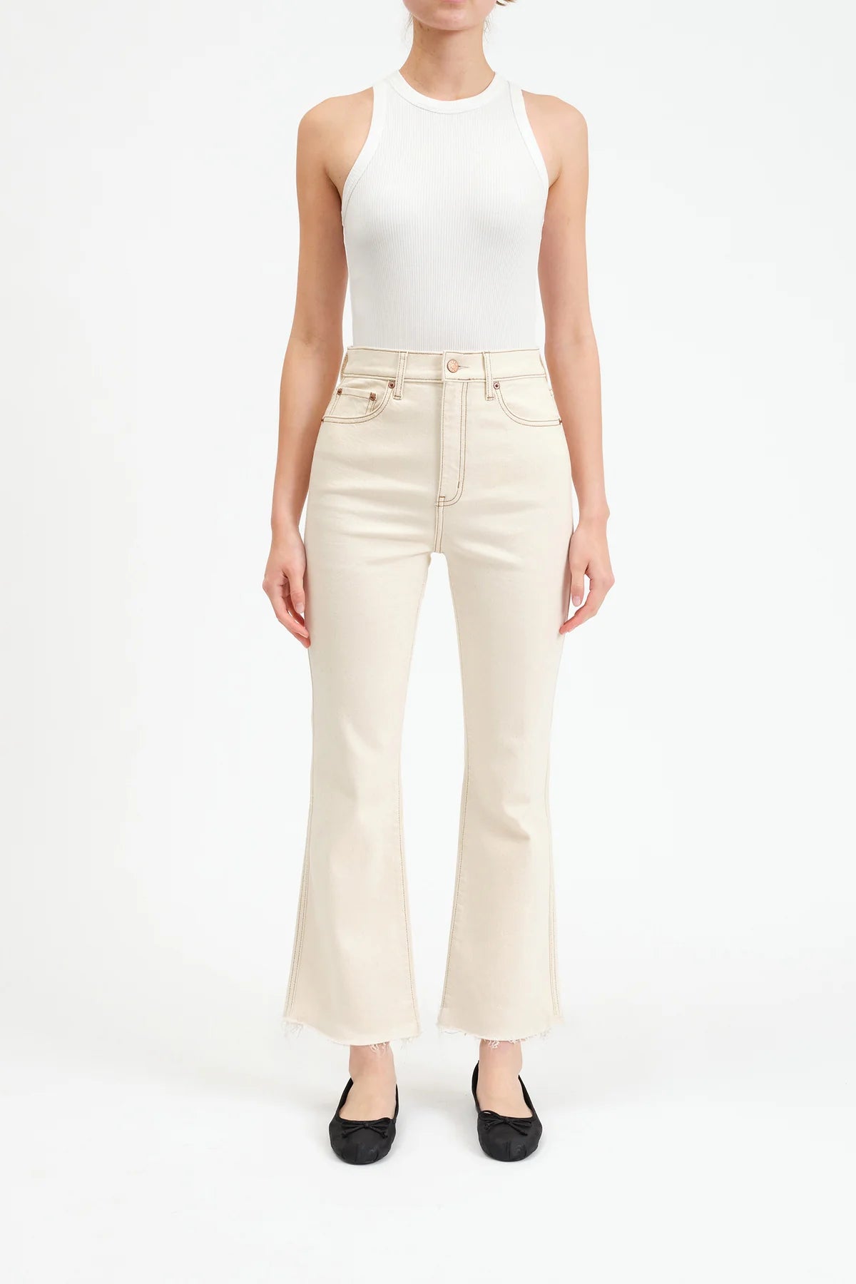Soho Highrise Ankle Flare - Oat