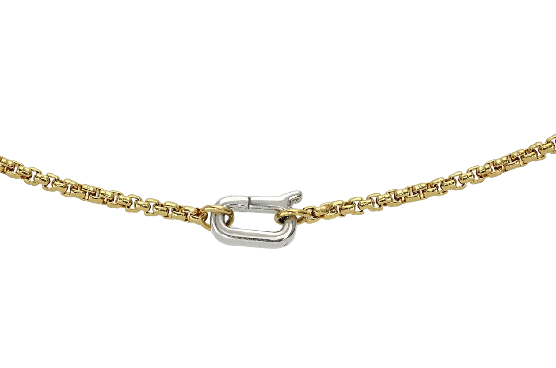 Silver Can Opener Mini Box Slim Gold Chain 18"