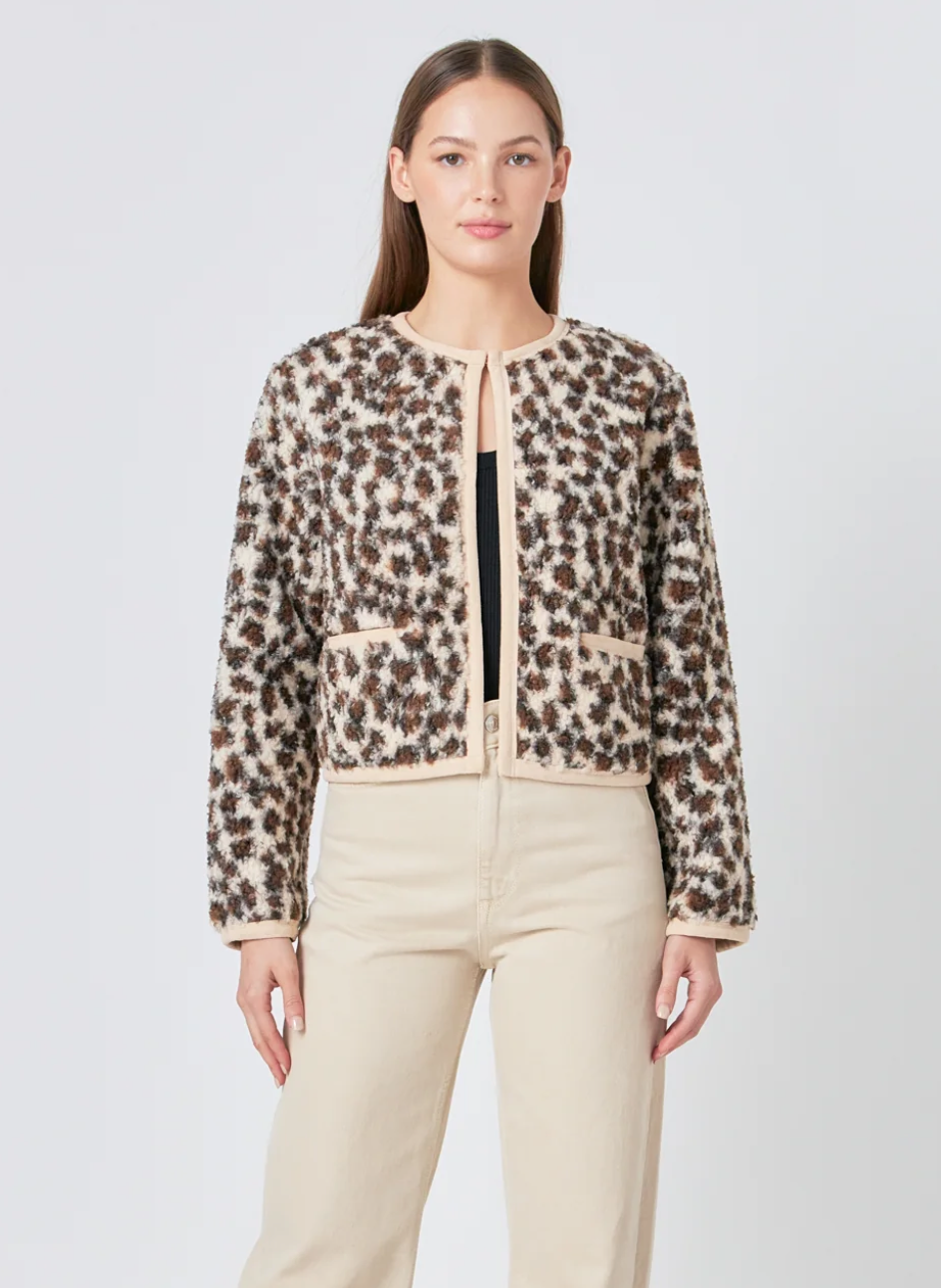 Leopard Sherpa Jacket