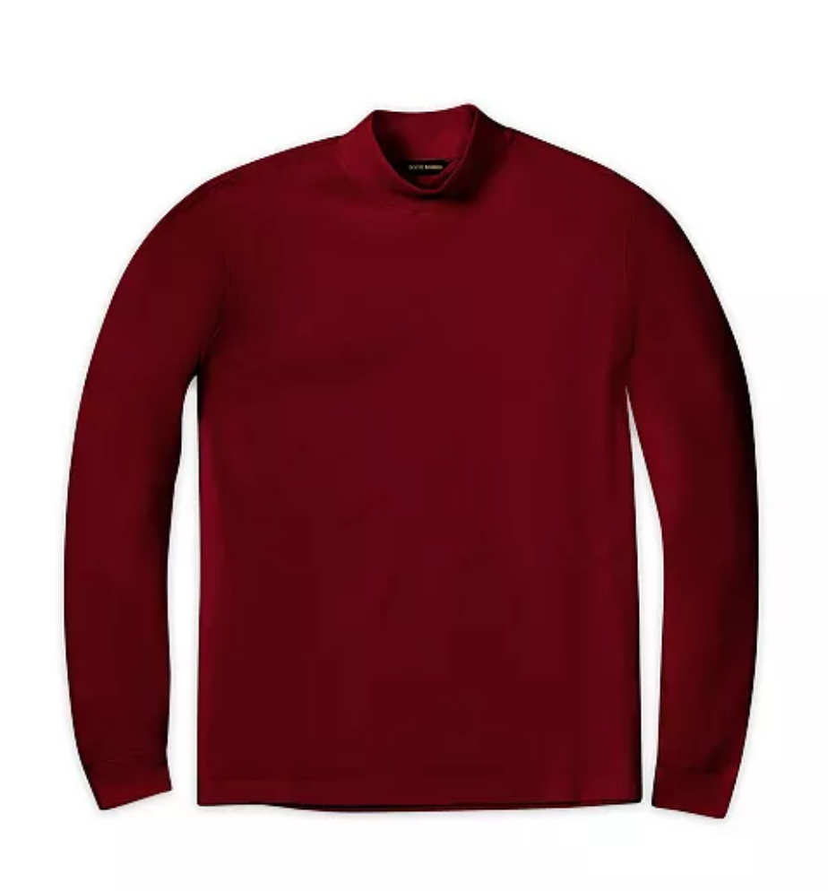 Pima Mock Turtleneck - Burgundy