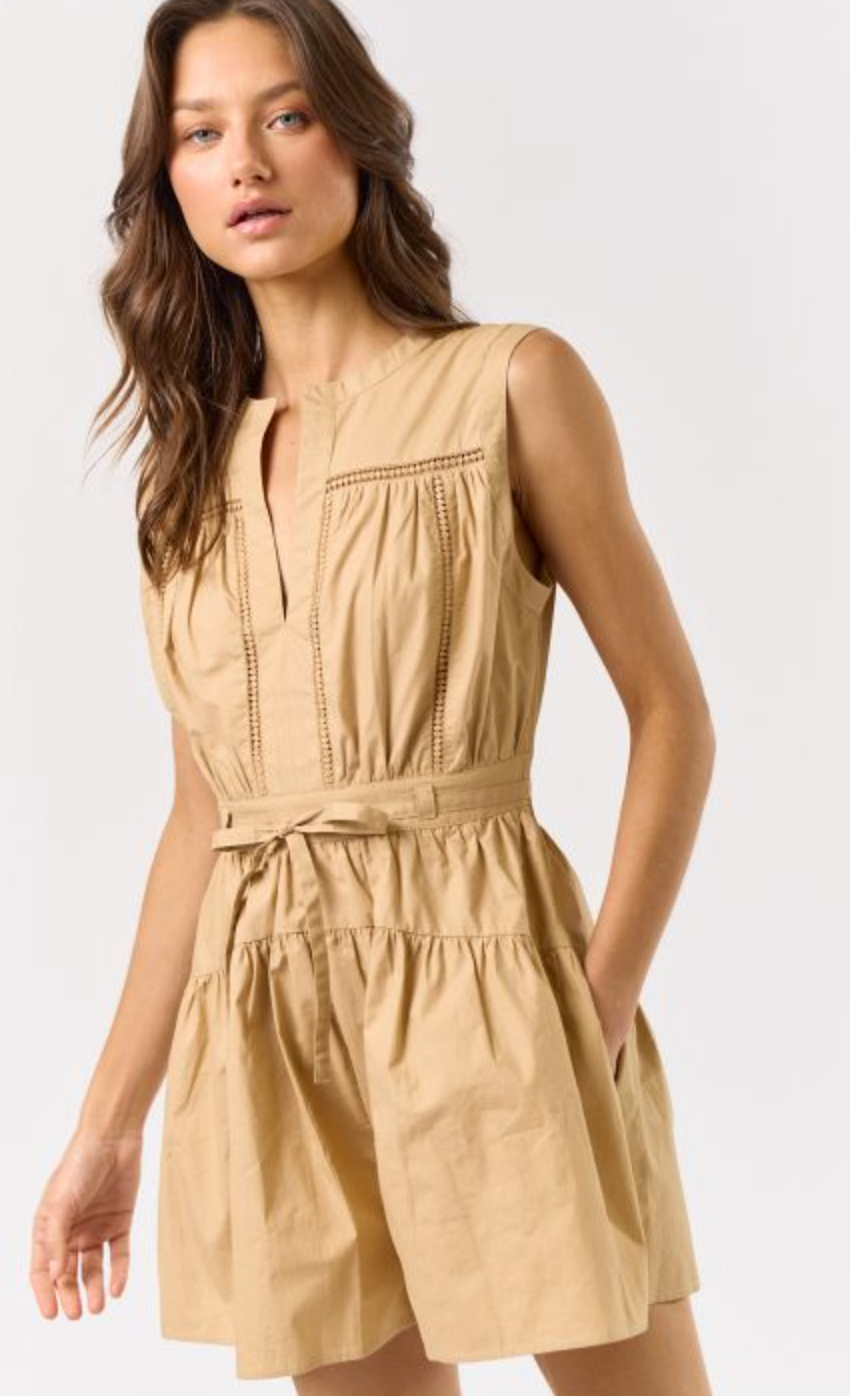 Sleeveless Taupe Romper