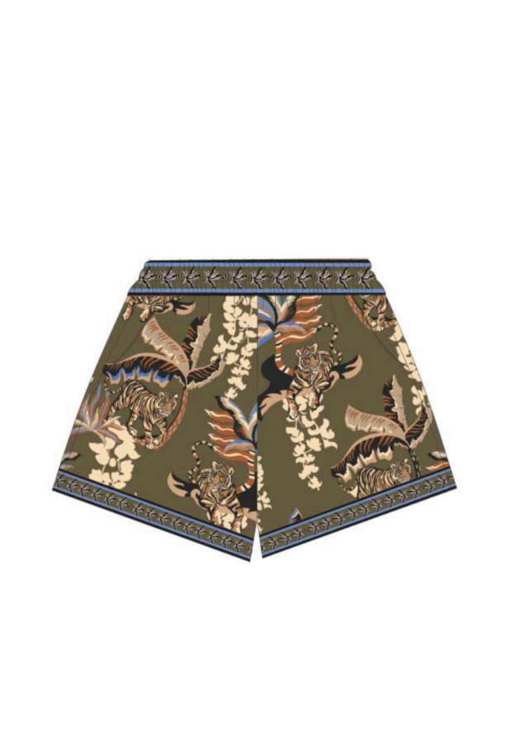 Bali Tiger Green Shorts