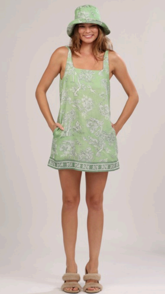 Short African Green Toile Dress