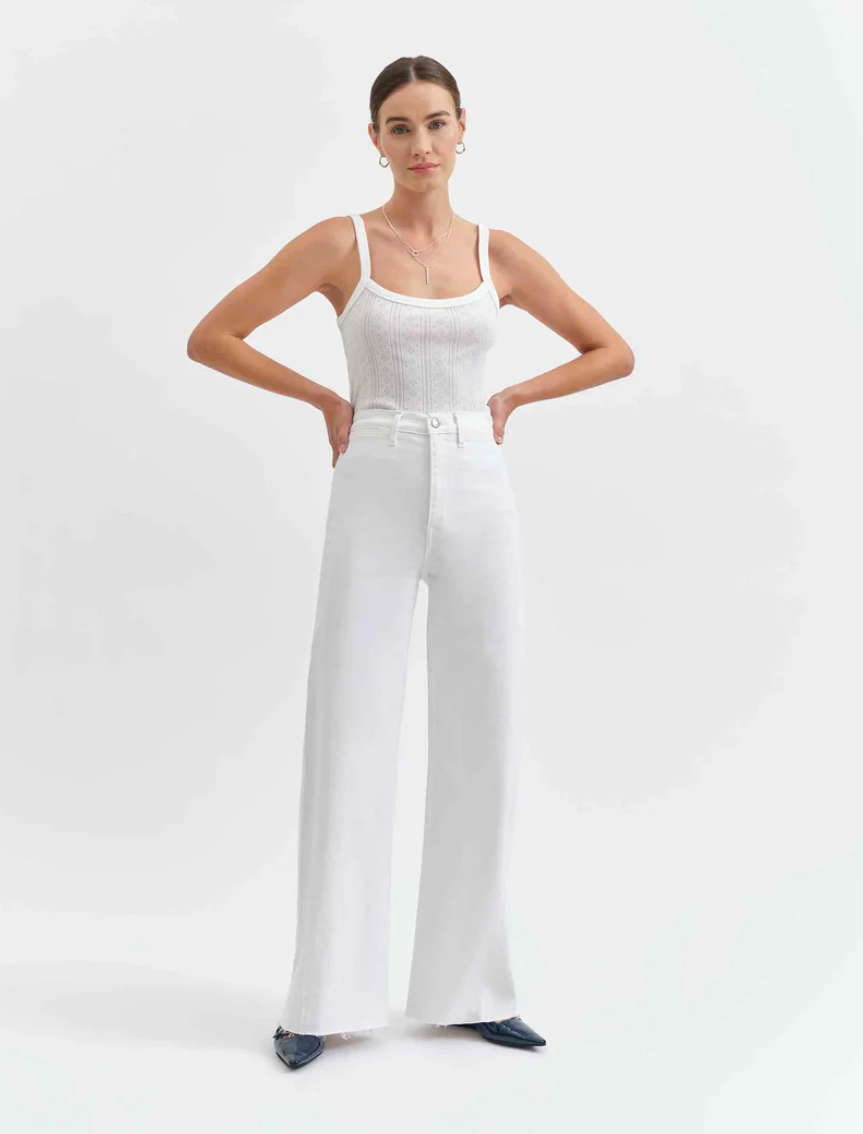 Daze Far Out w/ Seaming High Rise Wide Leg-Lamb