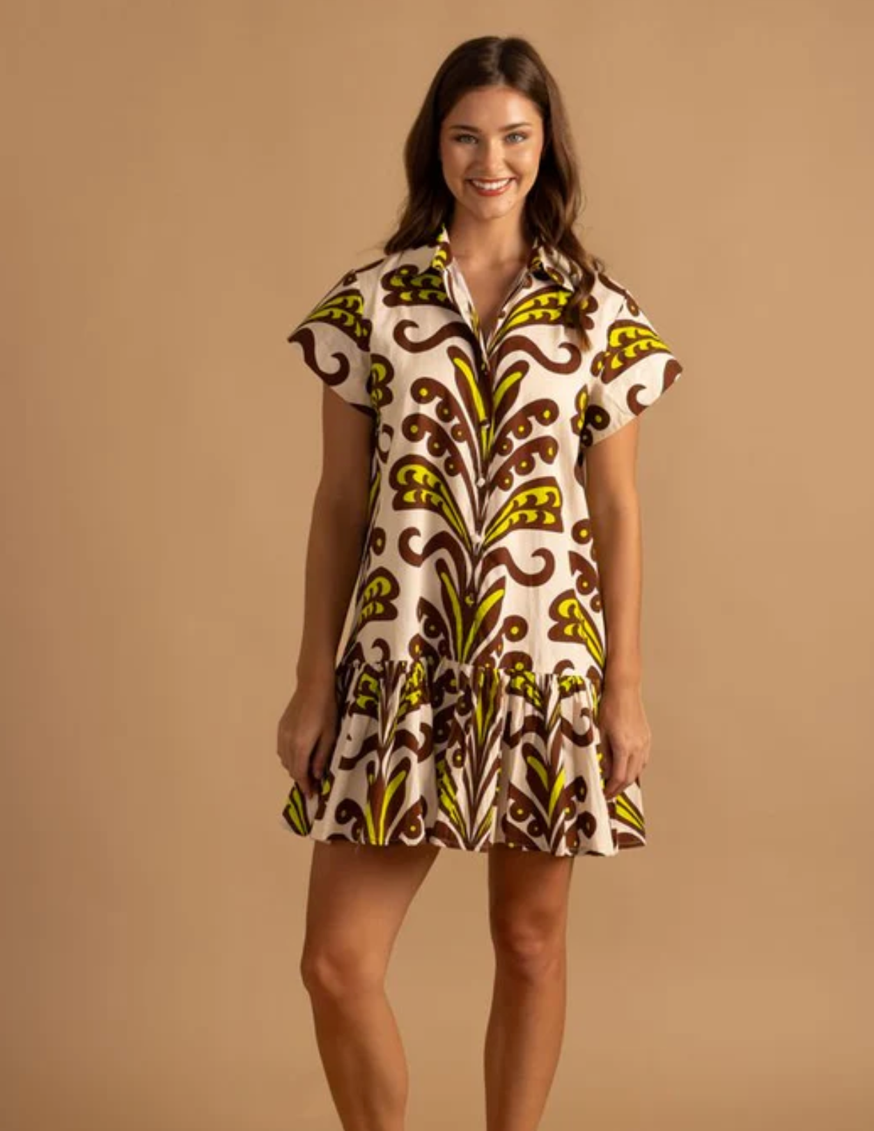 Jenny Dress-Lime/Chocolate
