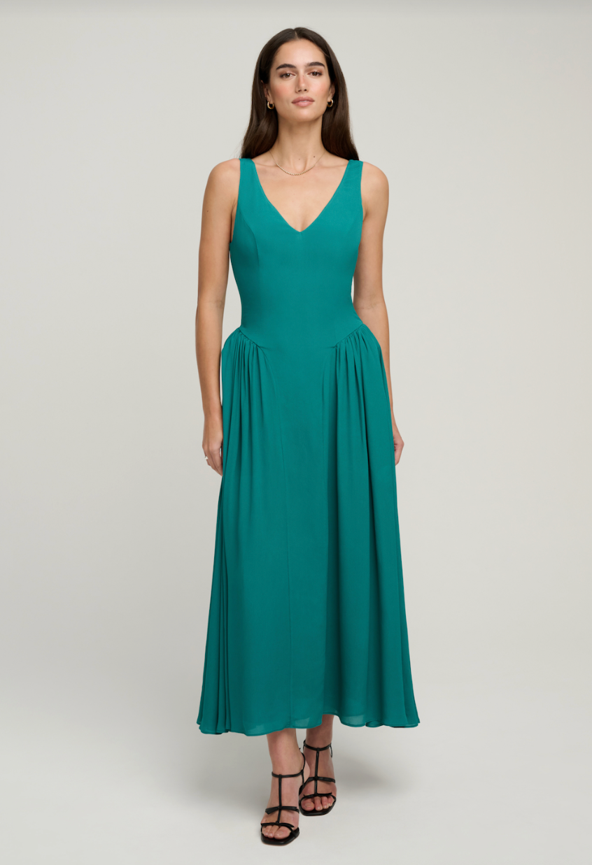 Drawn To You Dress-Emerald