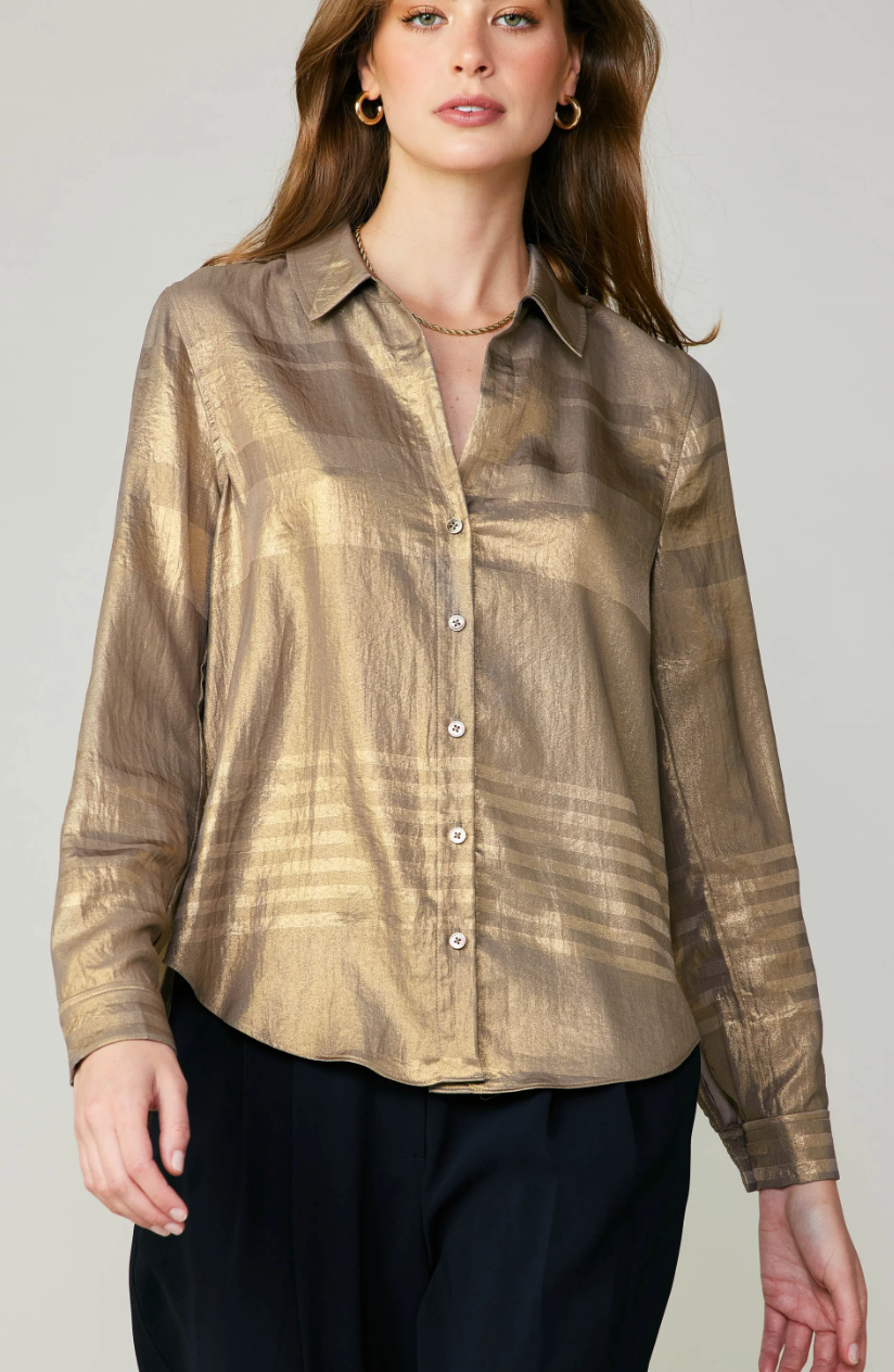 METALLIC BUTTONUP SHIRT