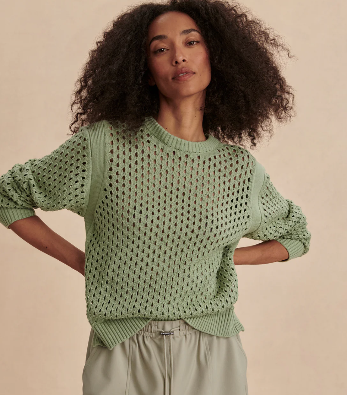 Hains Knit Crew - Snow Sage