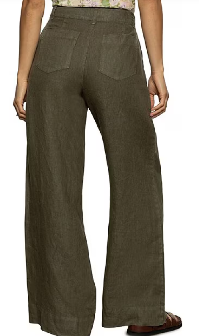 The Linen Marine Wide Leg Pant-Kalamata