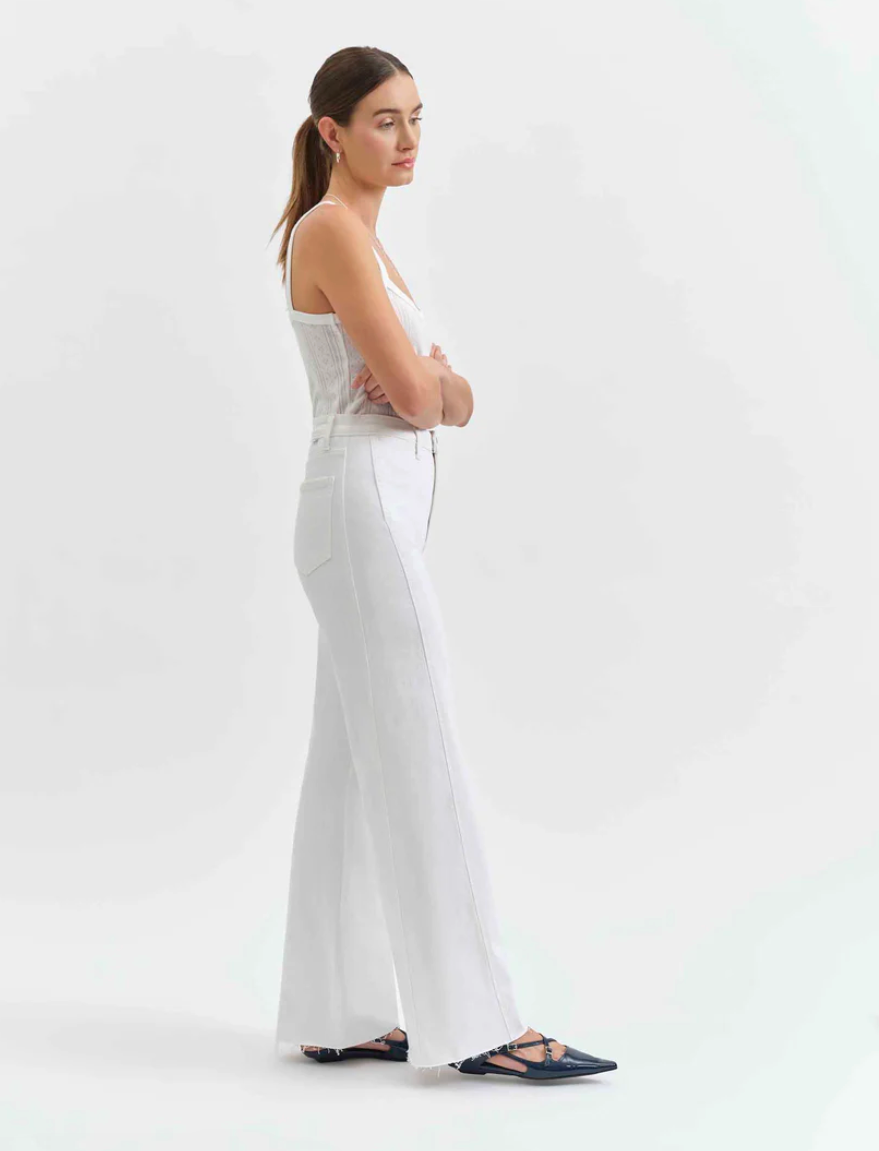 Daze Far Out w/ Seaming High Rise Wide Leg-Lamb